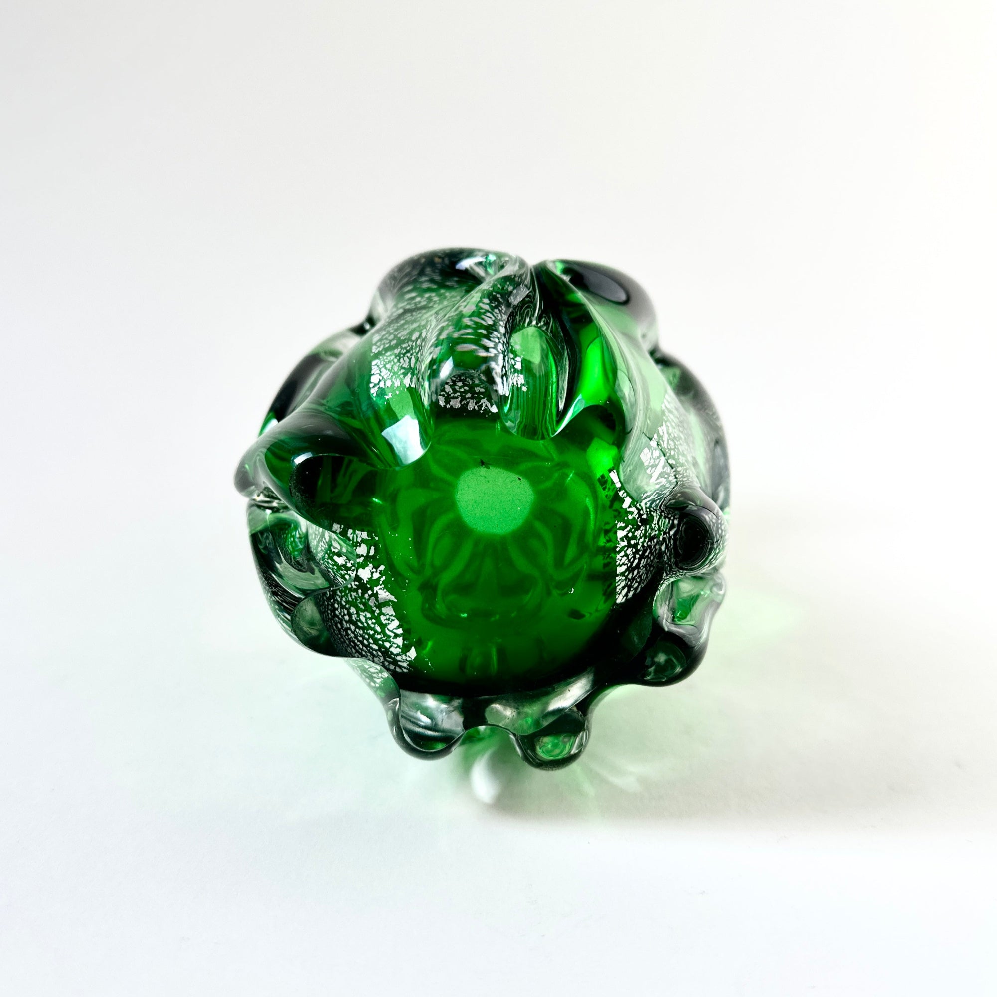 Vintage Sanyu Green Glass Vase