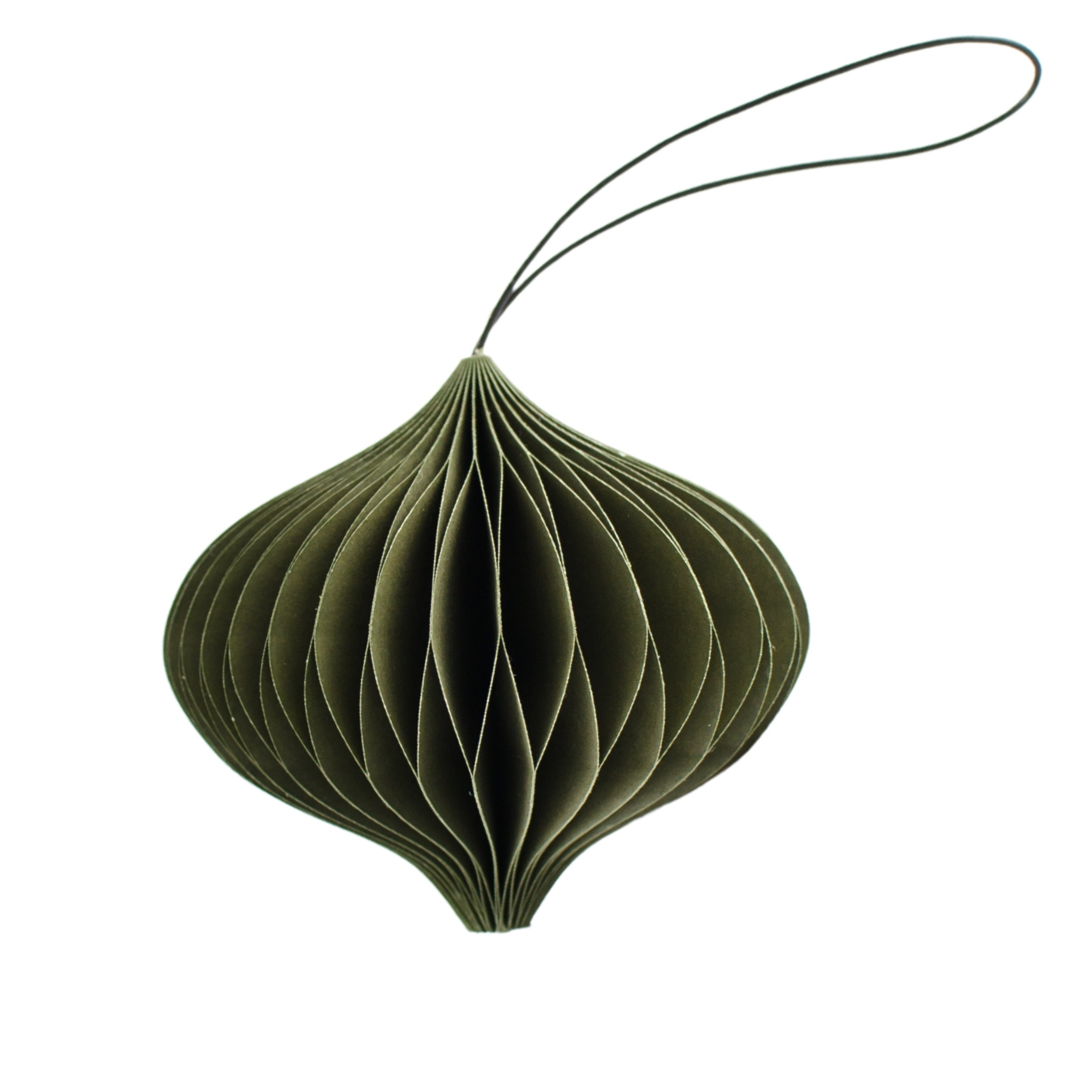 Paper Jewel Ornament - Olive Green