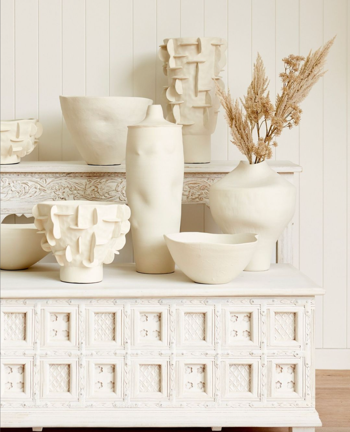 Adora Tall Ceramic Vessel - Ivory