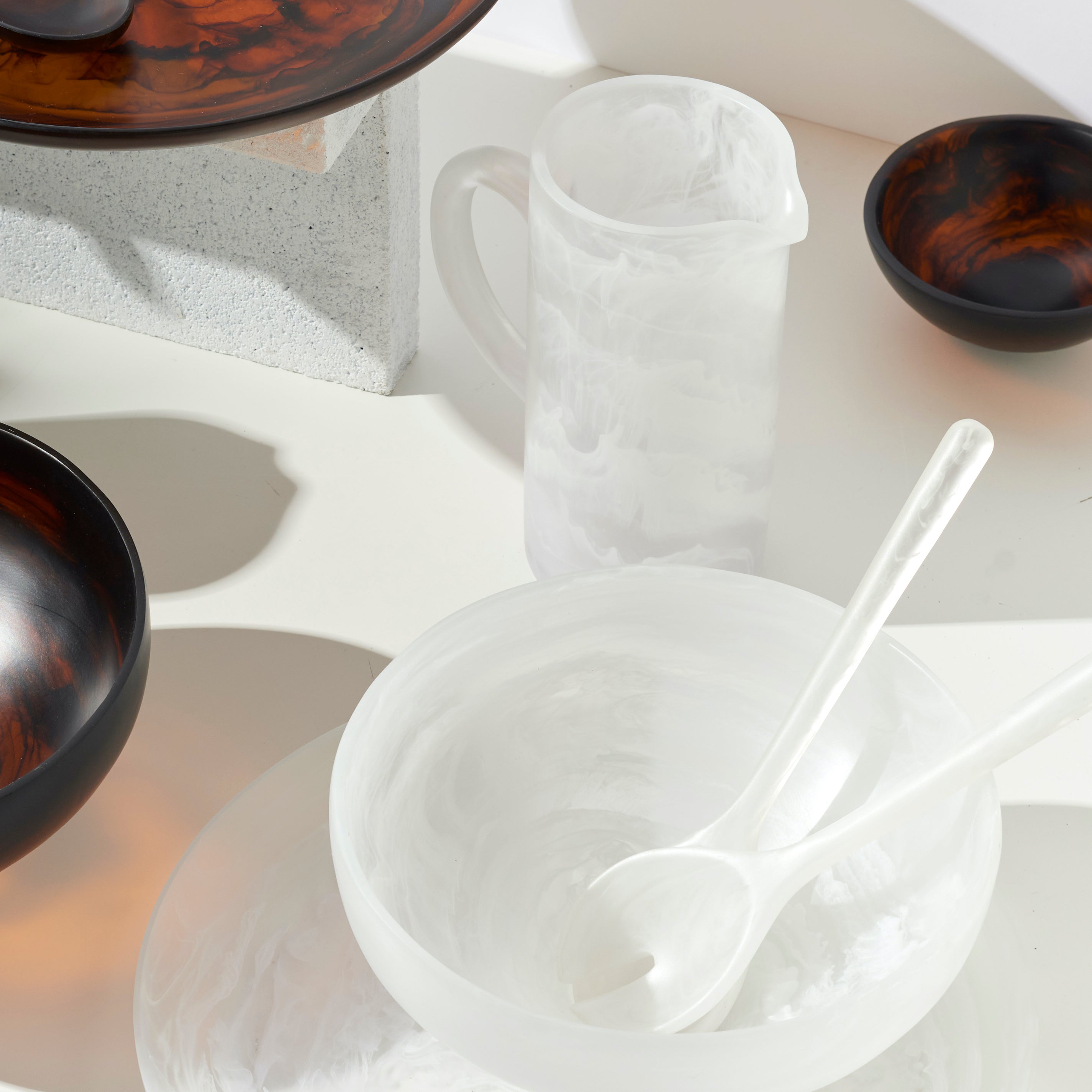 Aerial Resin Serving Bowl - White