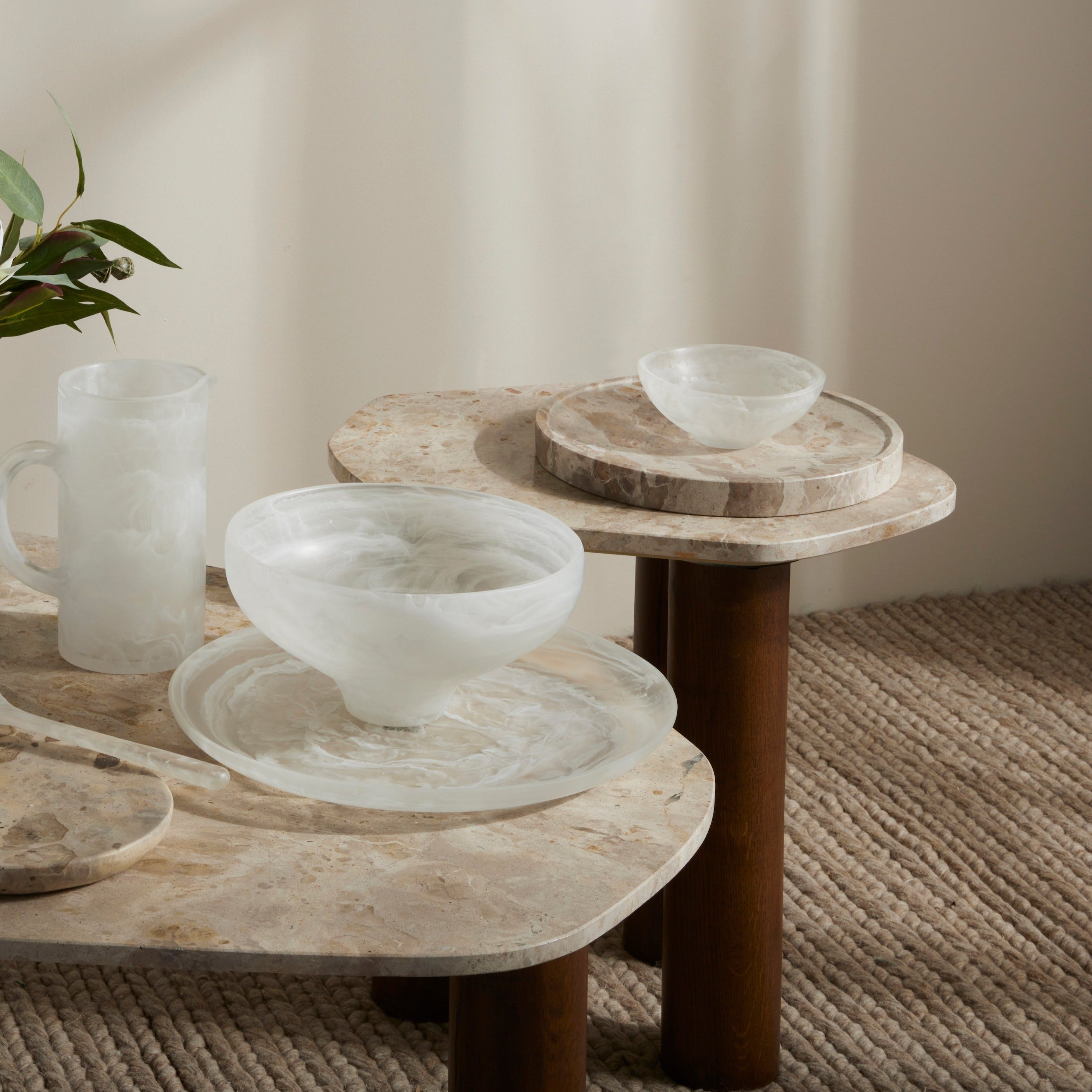 Aerial Resin Serving Bowl - White