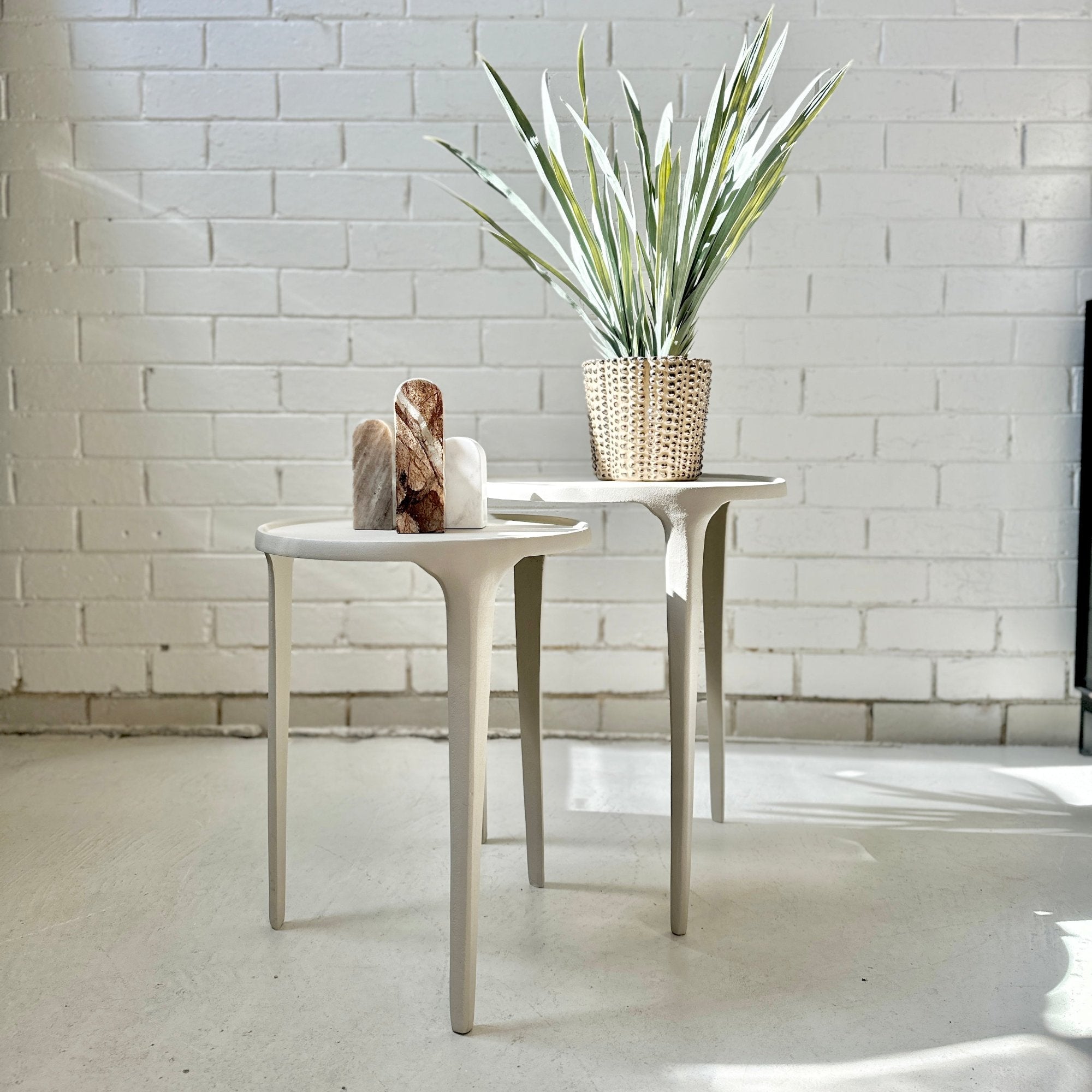 Ancona Side Table - Beige - 46cm Rodwell & Astor