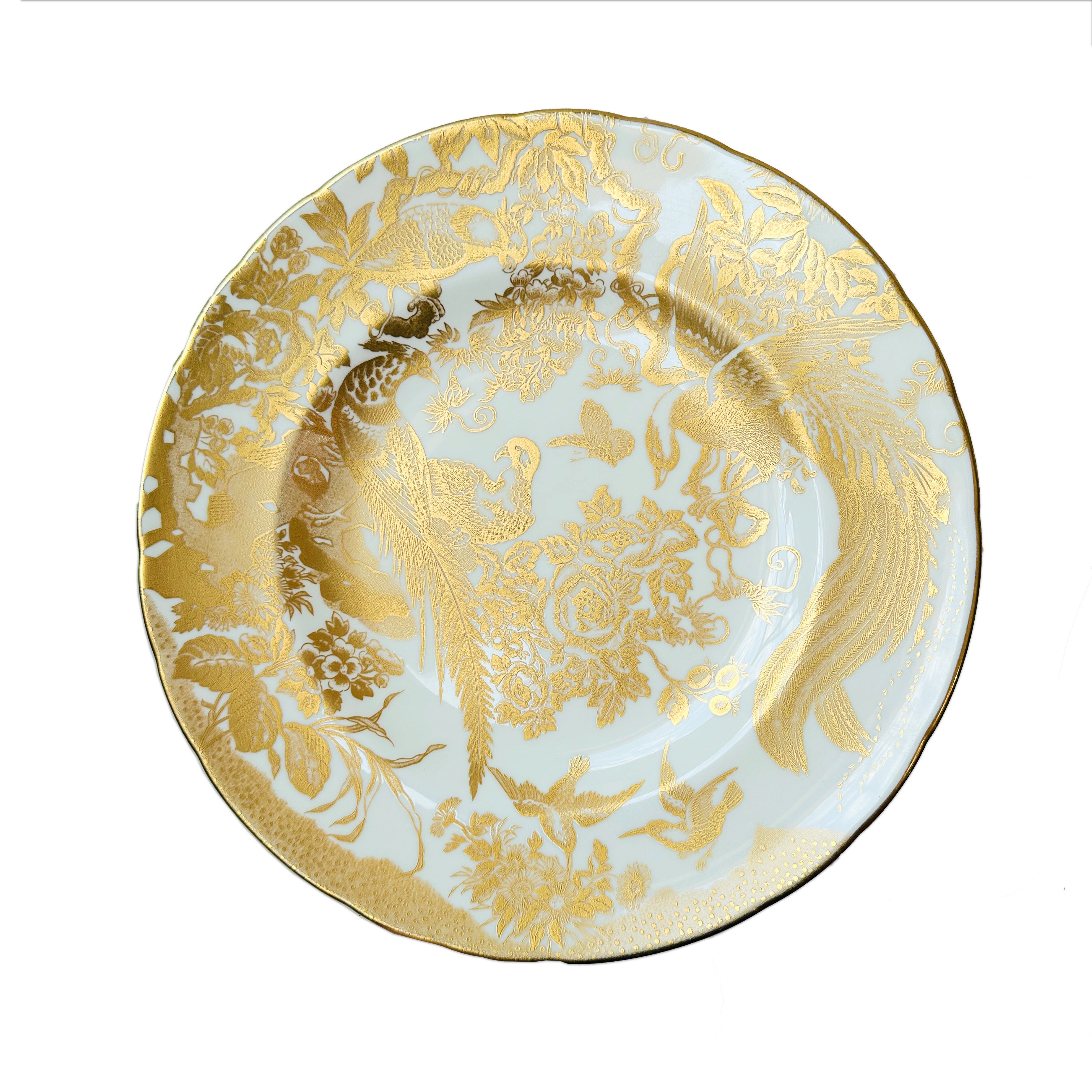 Vintage Royal Crown Derby Aves Gold Dinner Plate (27cm) | English Bone China