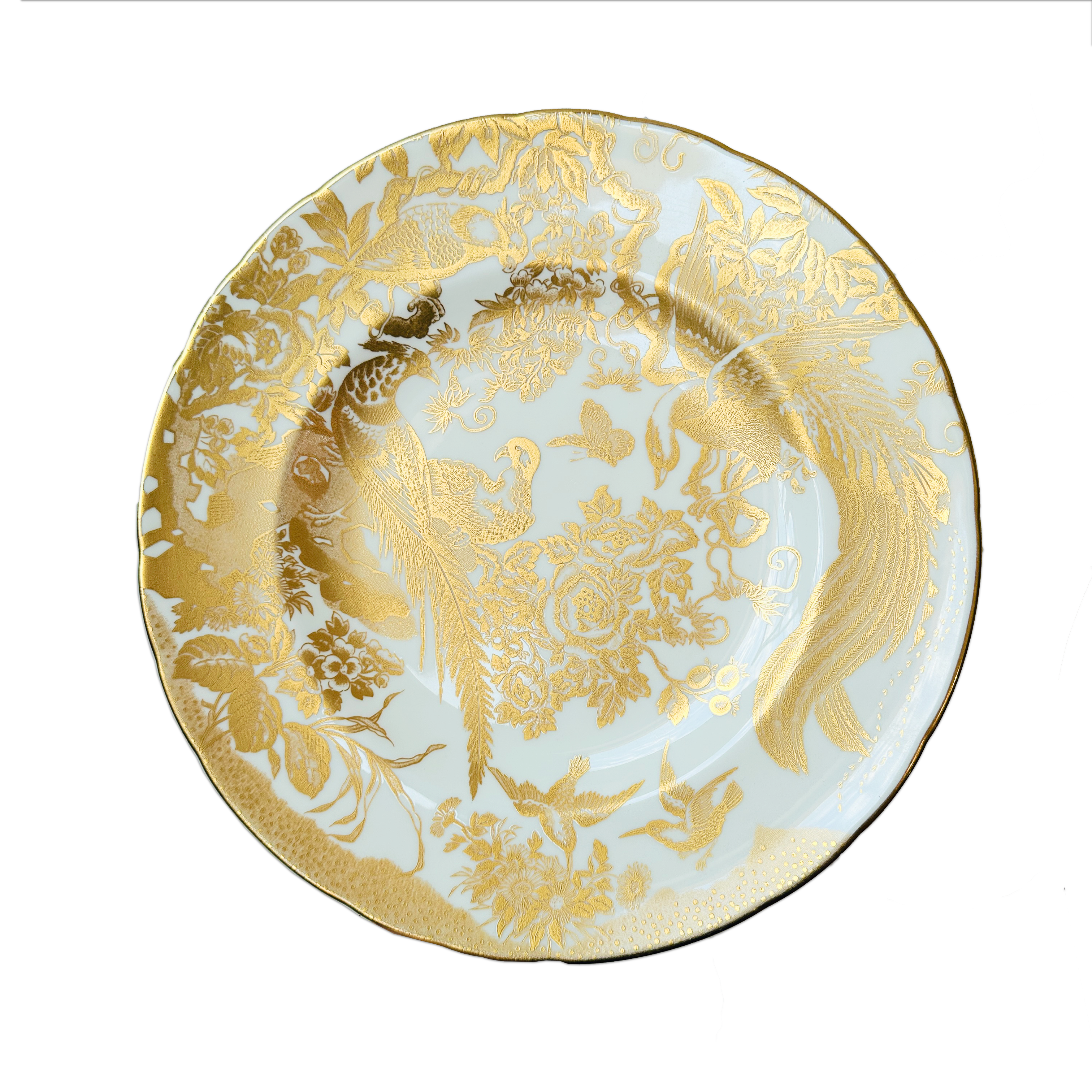 Vintage Royal Crown Derby Aves Gold Dinner Plate (27cm) | English Bone China