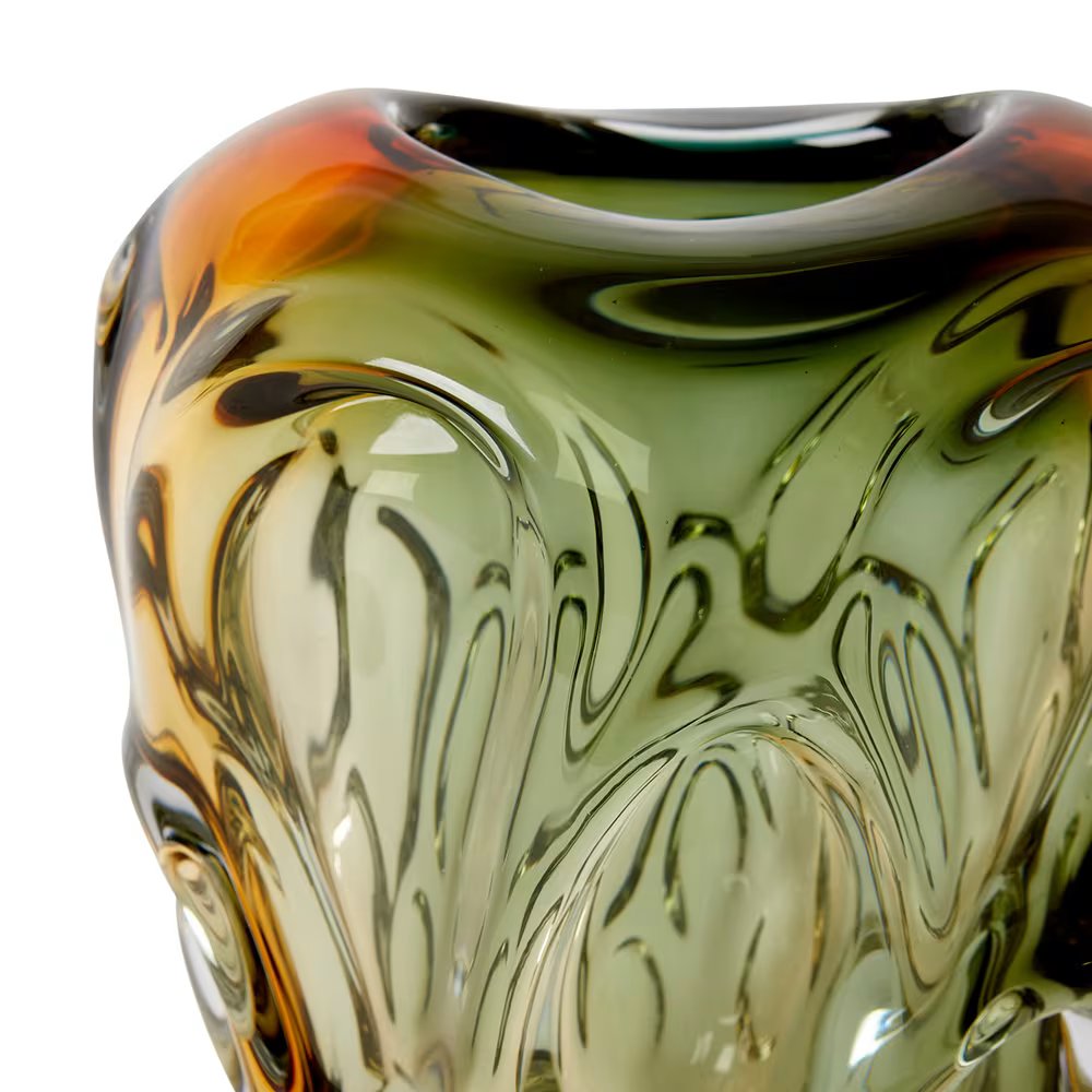 Beran Vase - Amber/Green - 18 x 15 x 22cm