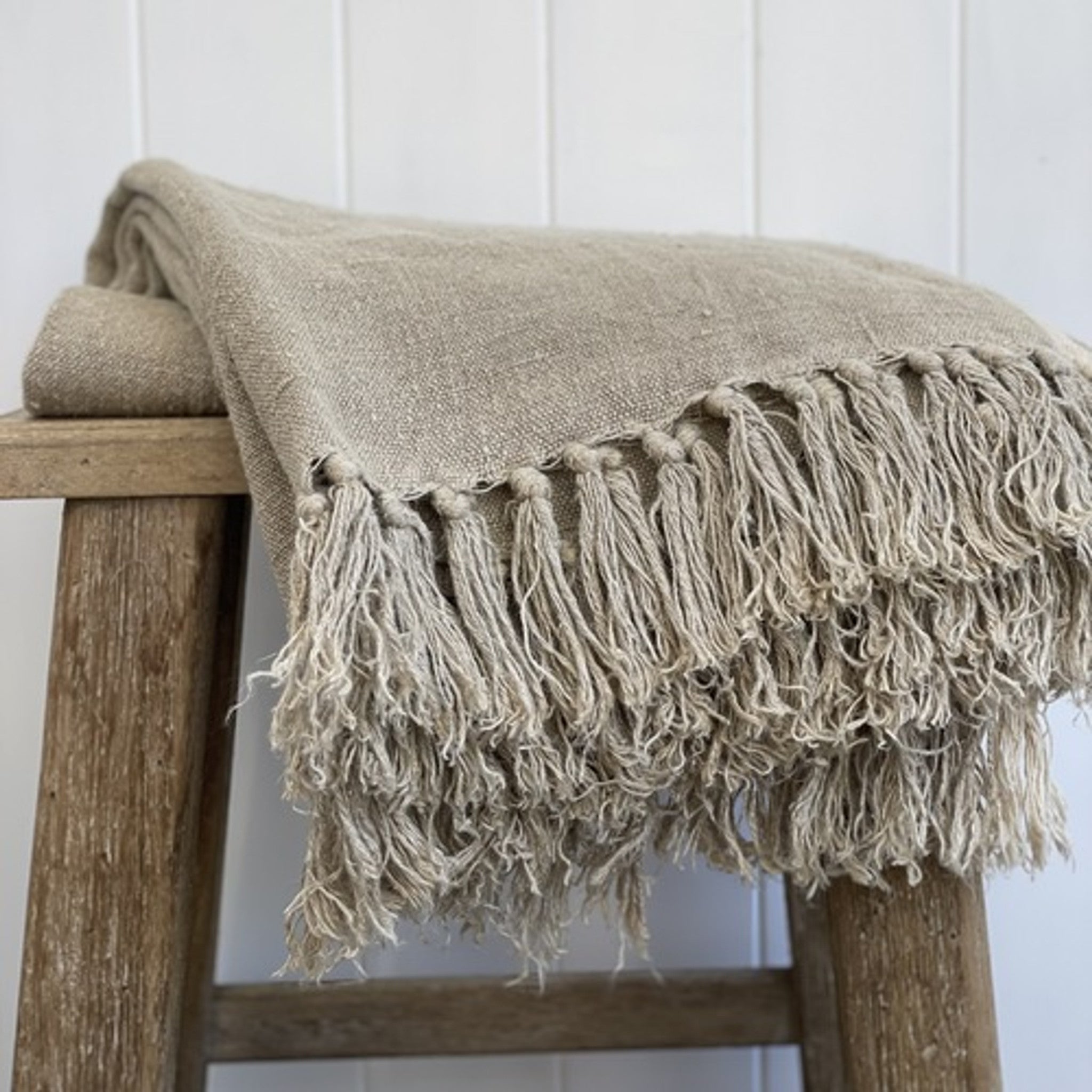 Briar Large Natural Linen Throw