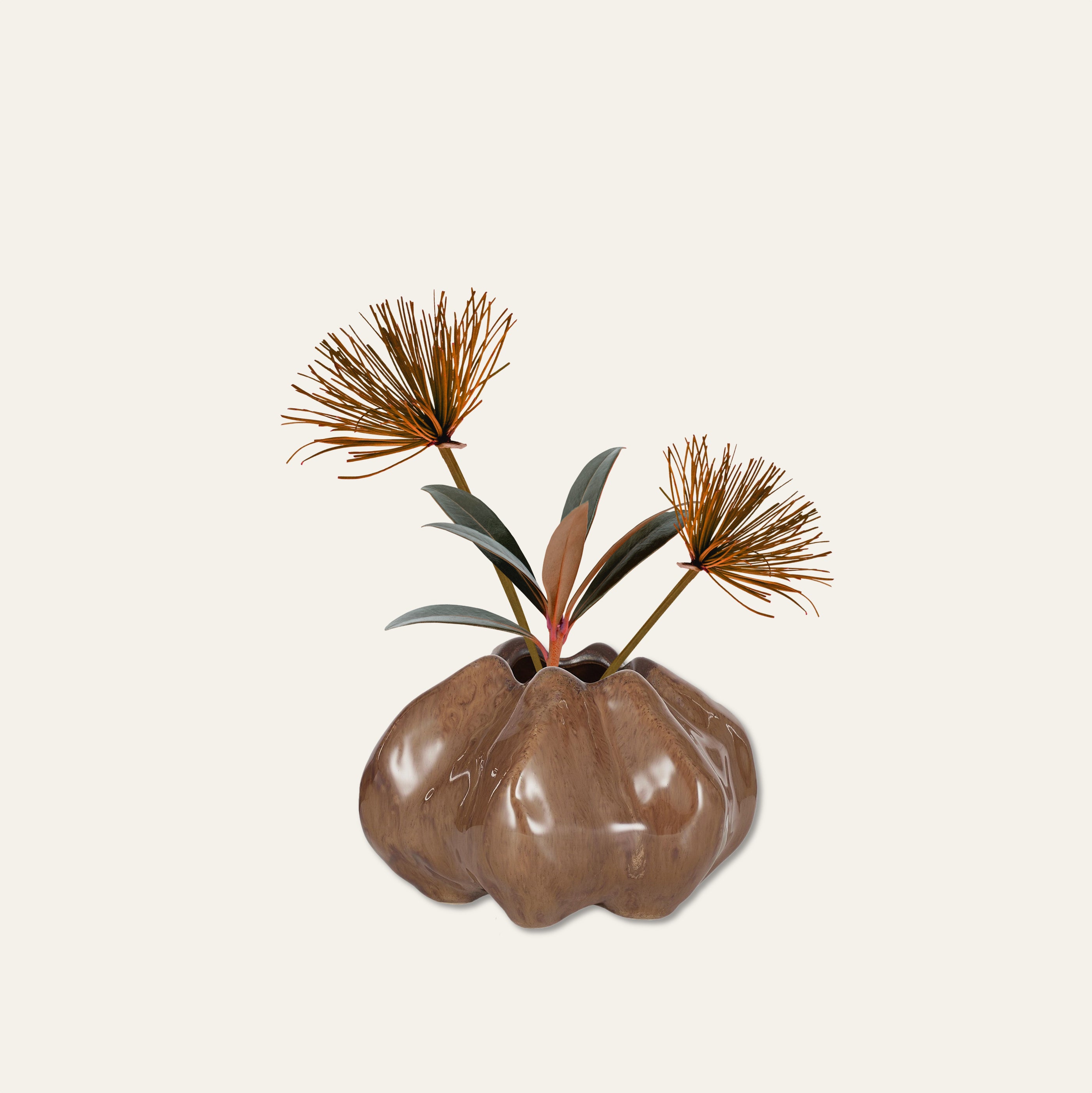 Armel Organic Ceramic Vase - Tan