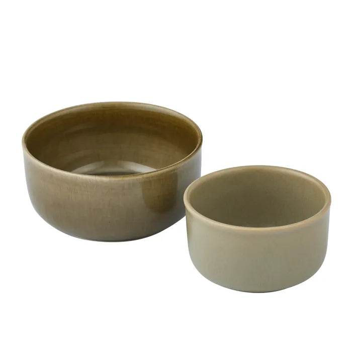 Calice Ceramic Serving Bowl Set 2 - Olive