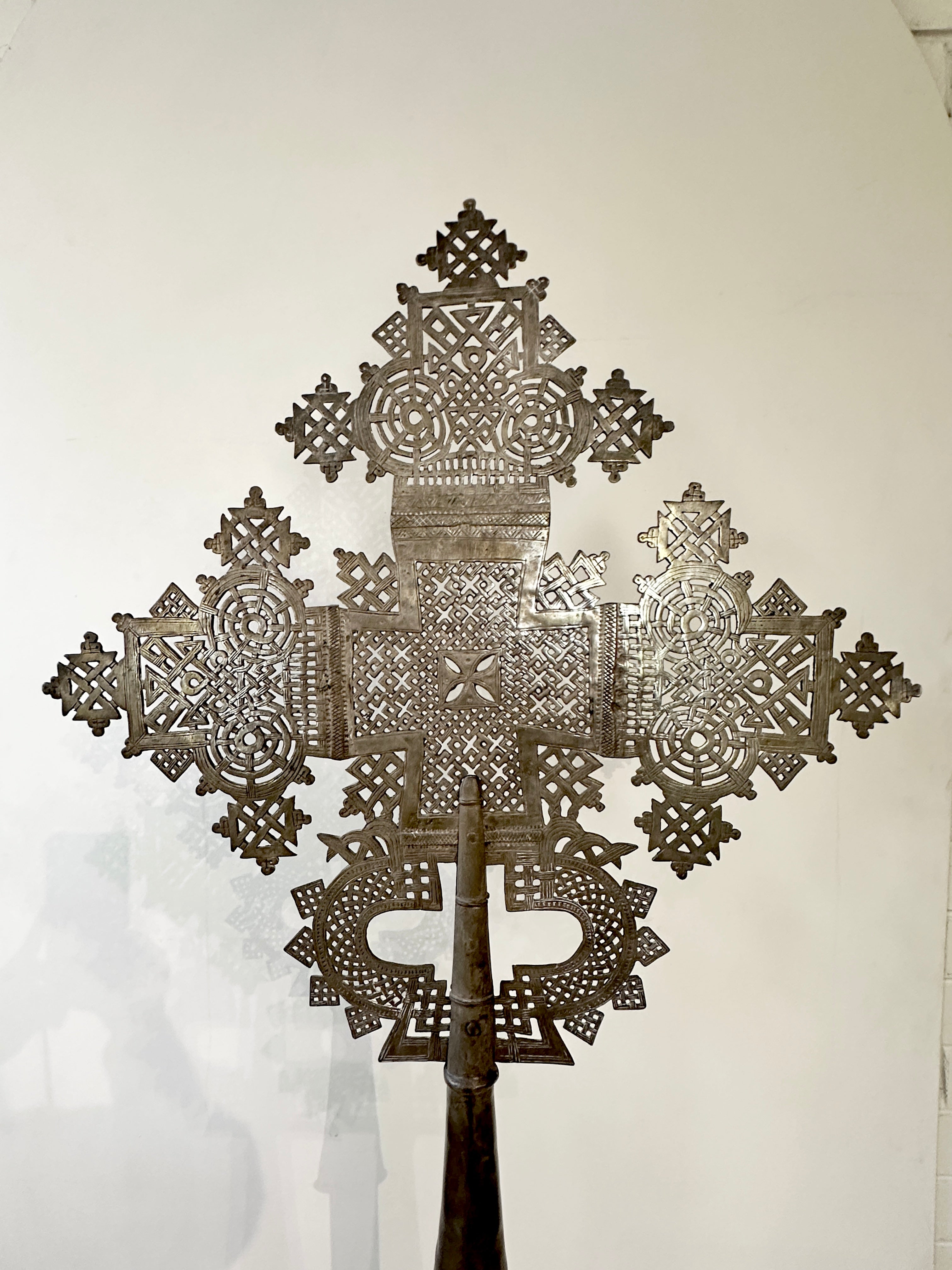 Vintage Large Coptic Christian Cross on Stand