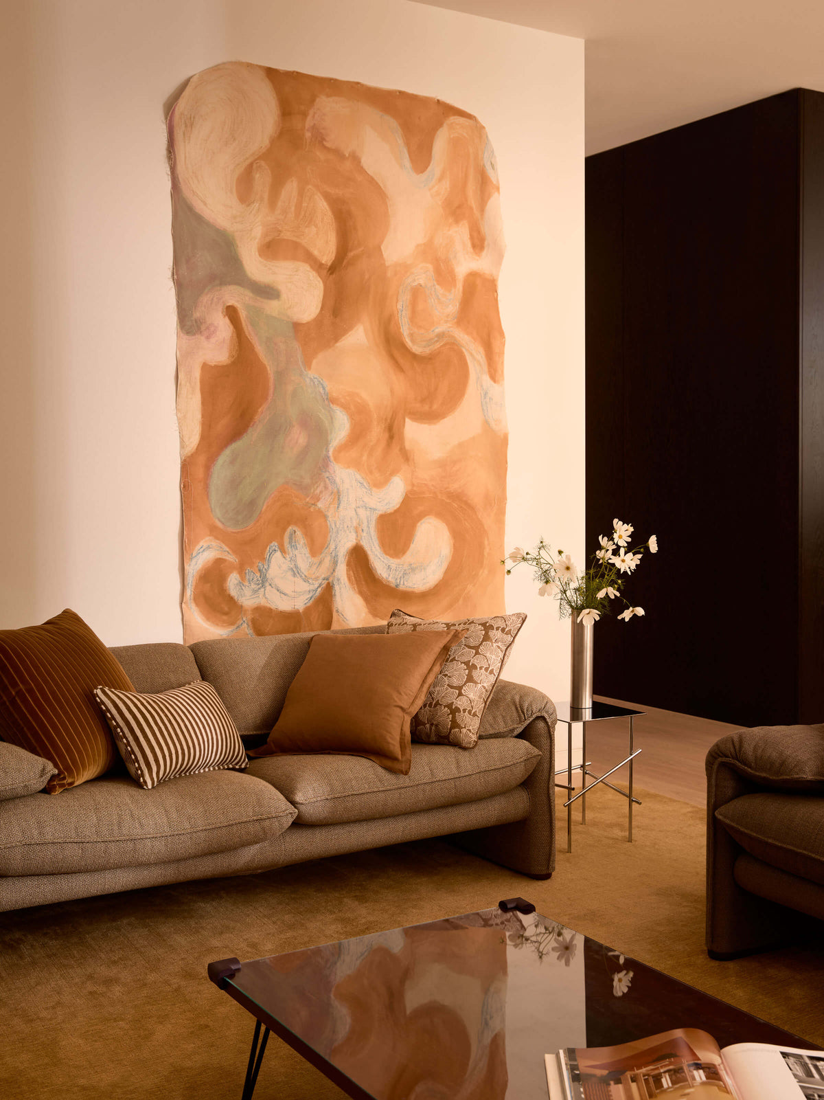 Ginkgo Bronze Linen Cushion 50 x 50cm