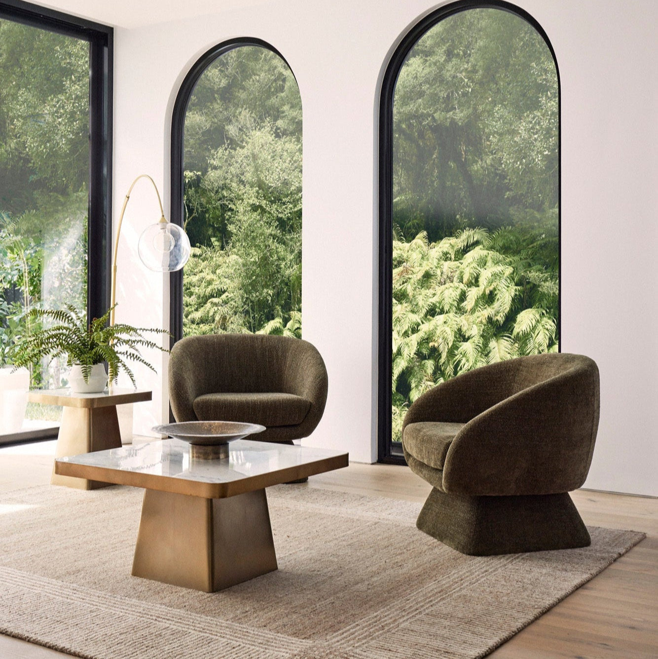 Lucca Swivel Chair - Olive Green