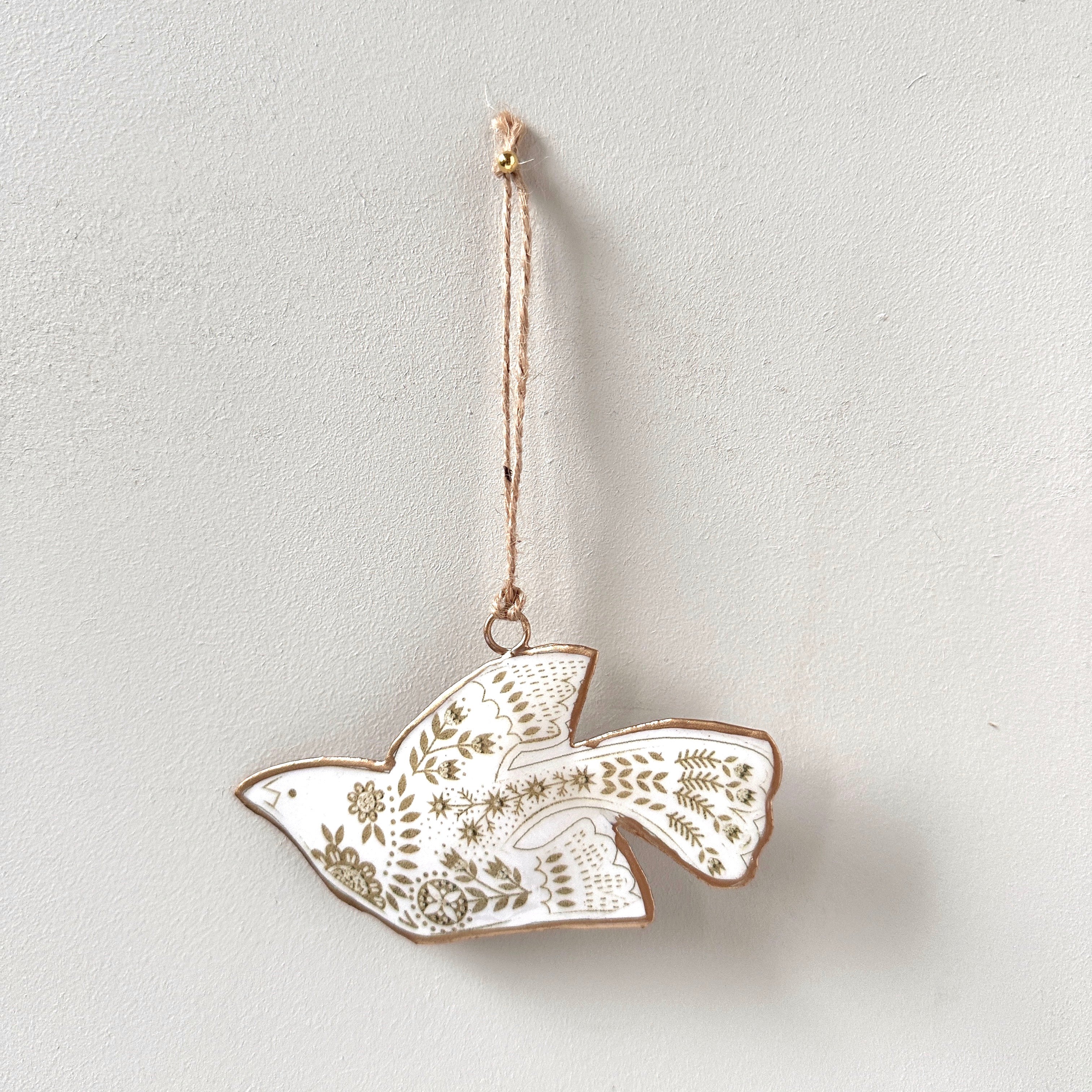Recycled Metal Hanging Ornament - Naïve Bird