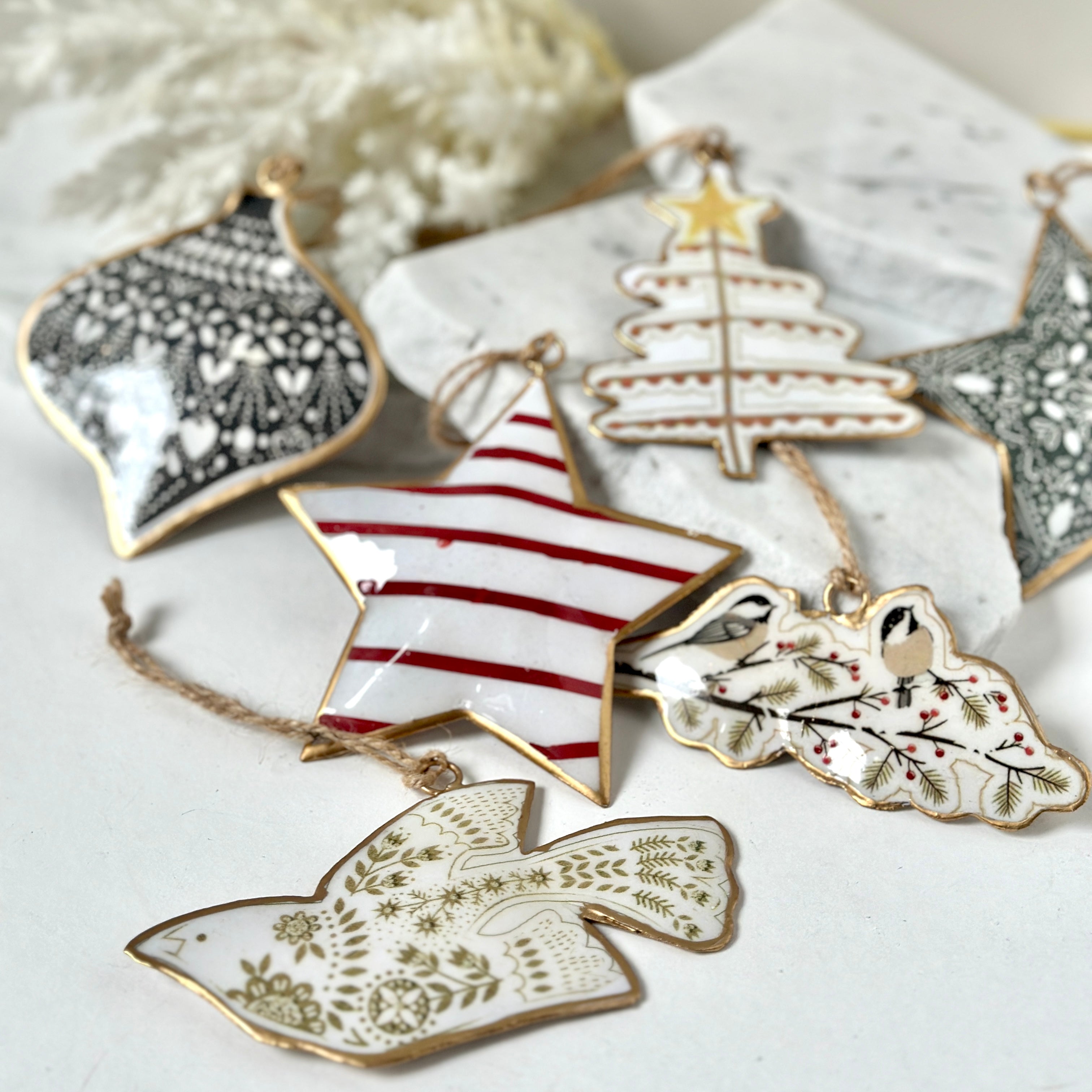 Recycled Metal Hanging Ornament - Naïve Bird