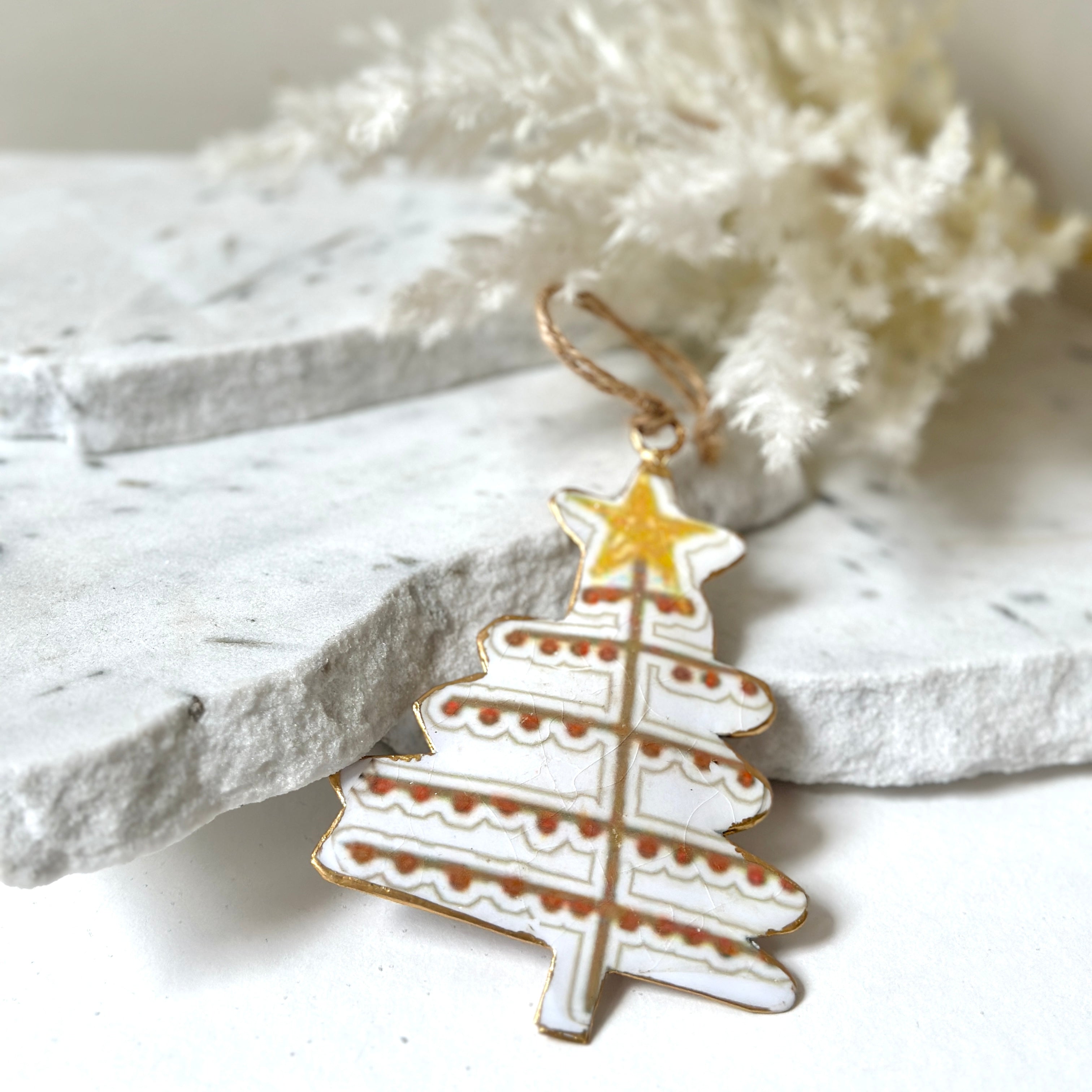 Recycled Metal Hanging Ornament - Multicolour Tree