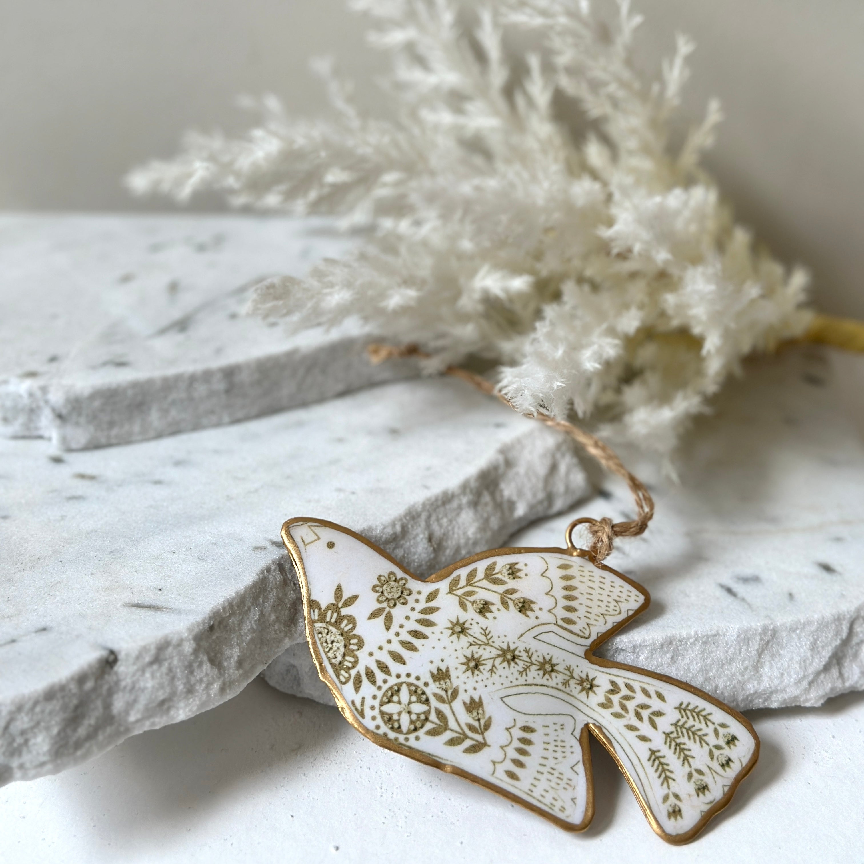 Recycled Metal Hanging Ornament - Naïve Bird