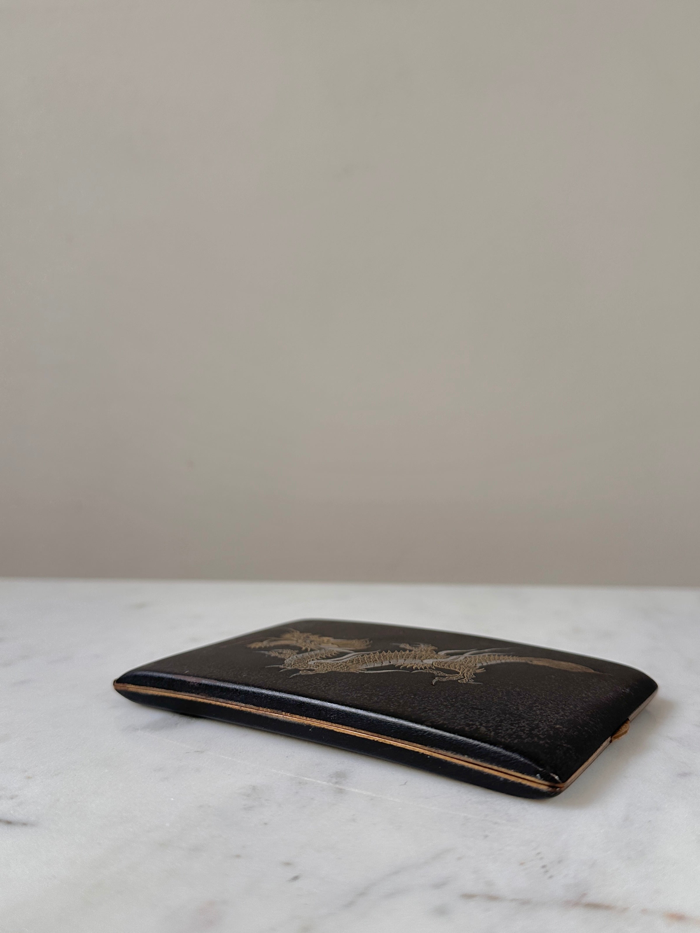 Japanese Dragon Cigarette Case - Damascene Komai Style