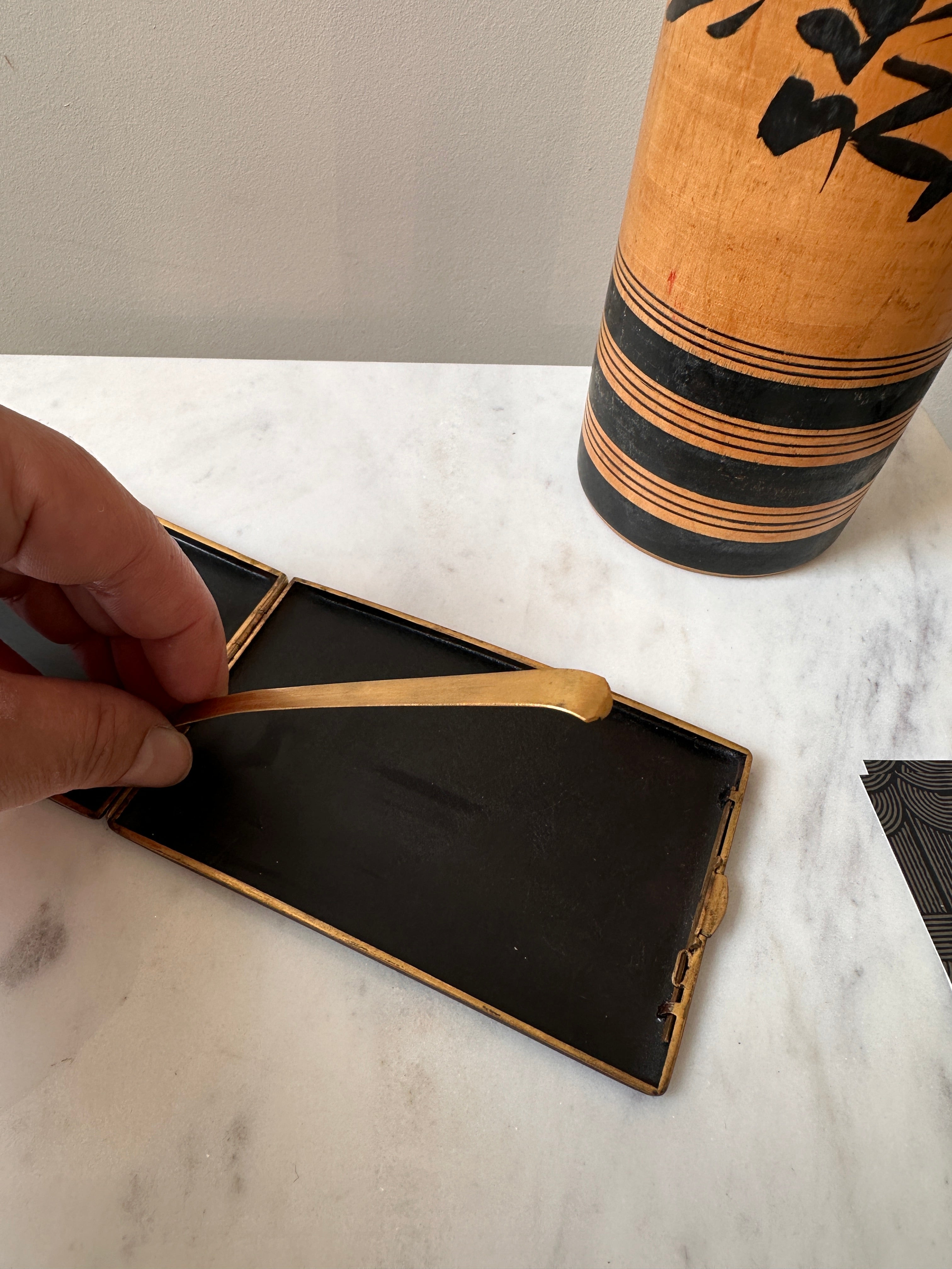 Japanese Dragon Cigarette Case - Damascene Komai Style