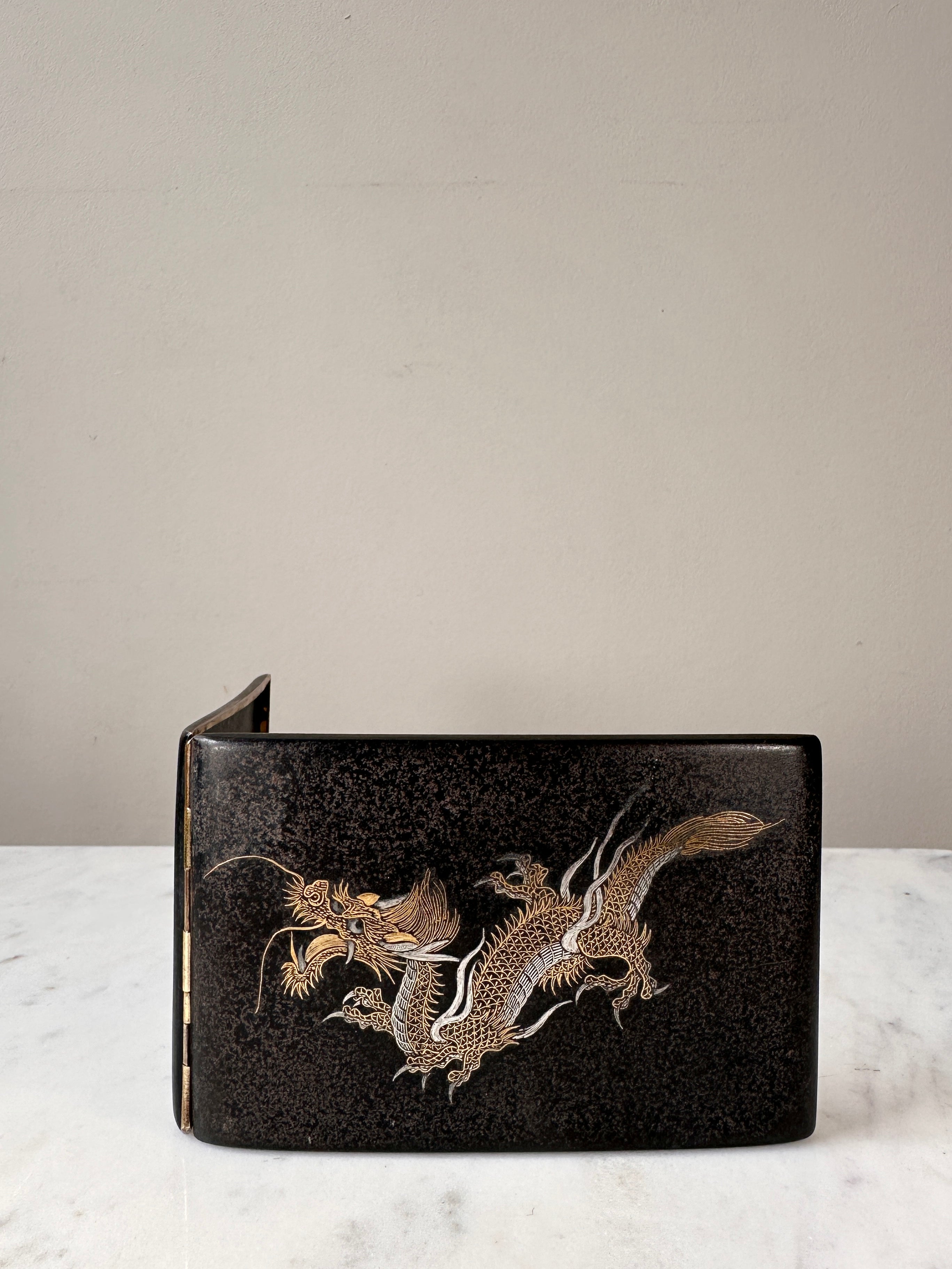 Japanese Dragon Cigarette Case - Damascene Komai Style
