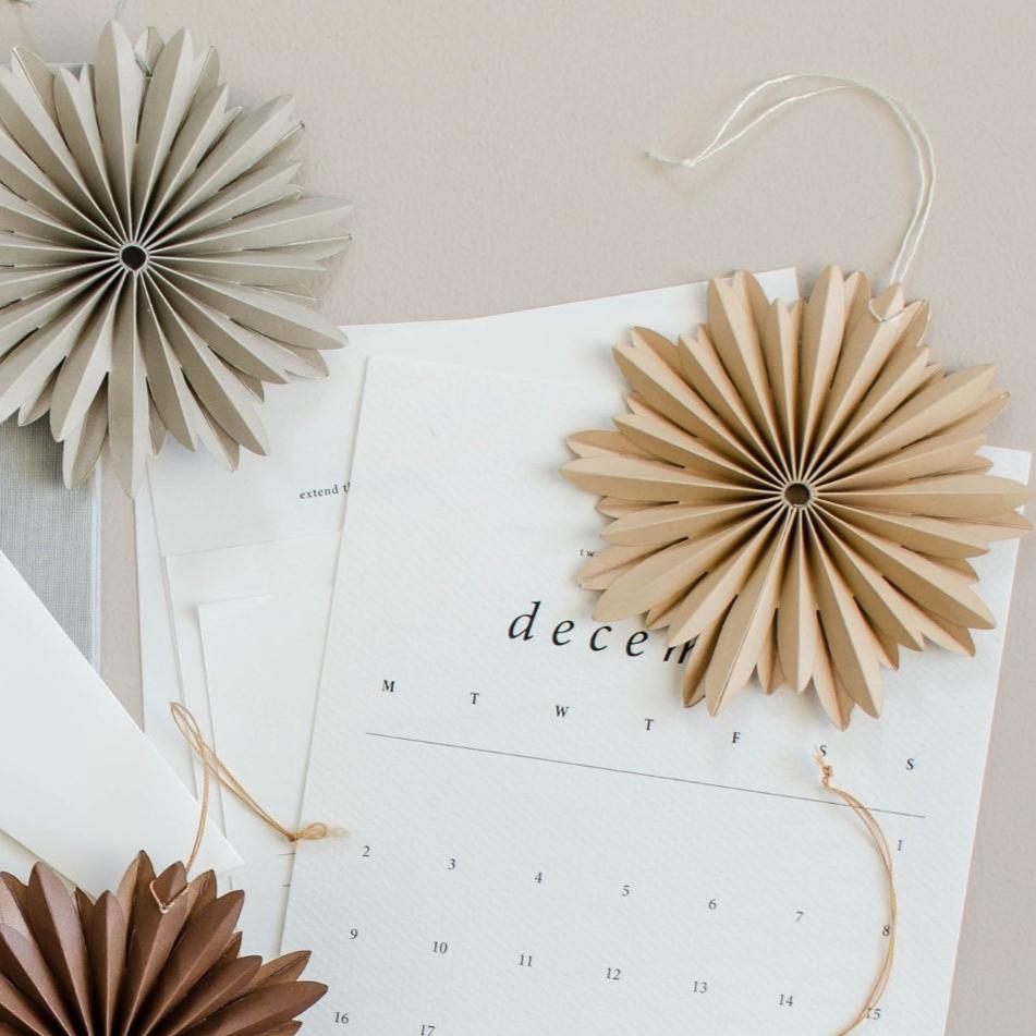 Paper Star Ornament - Flaxseed