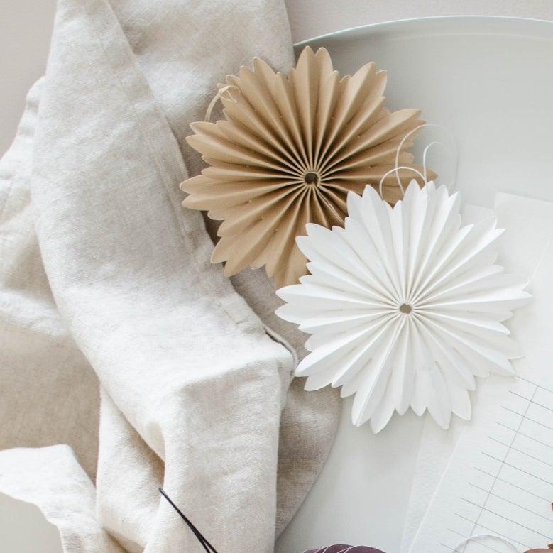 Paper Star Ornament - Flaxseed