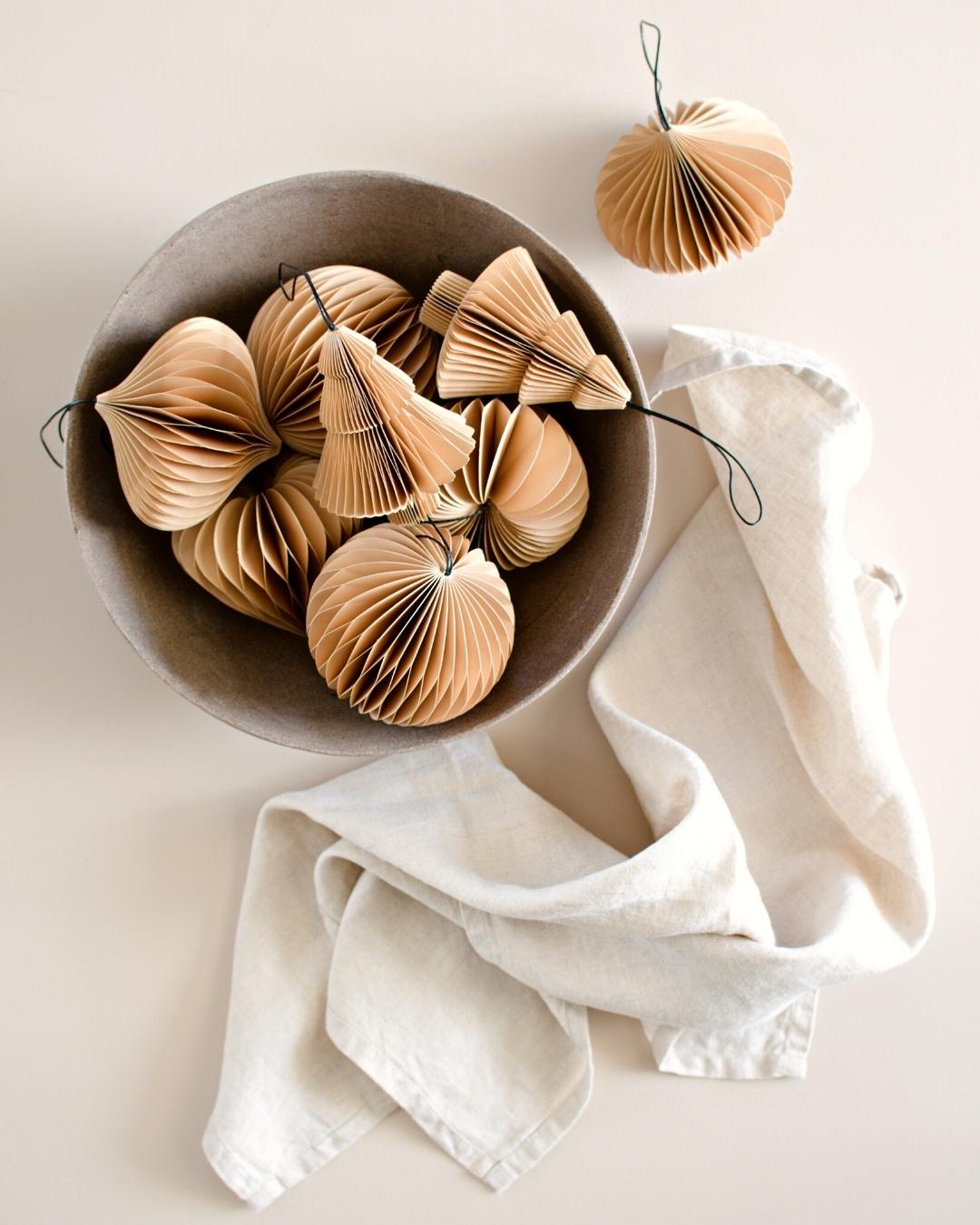 Paper Heart Ornament - Flaxseed