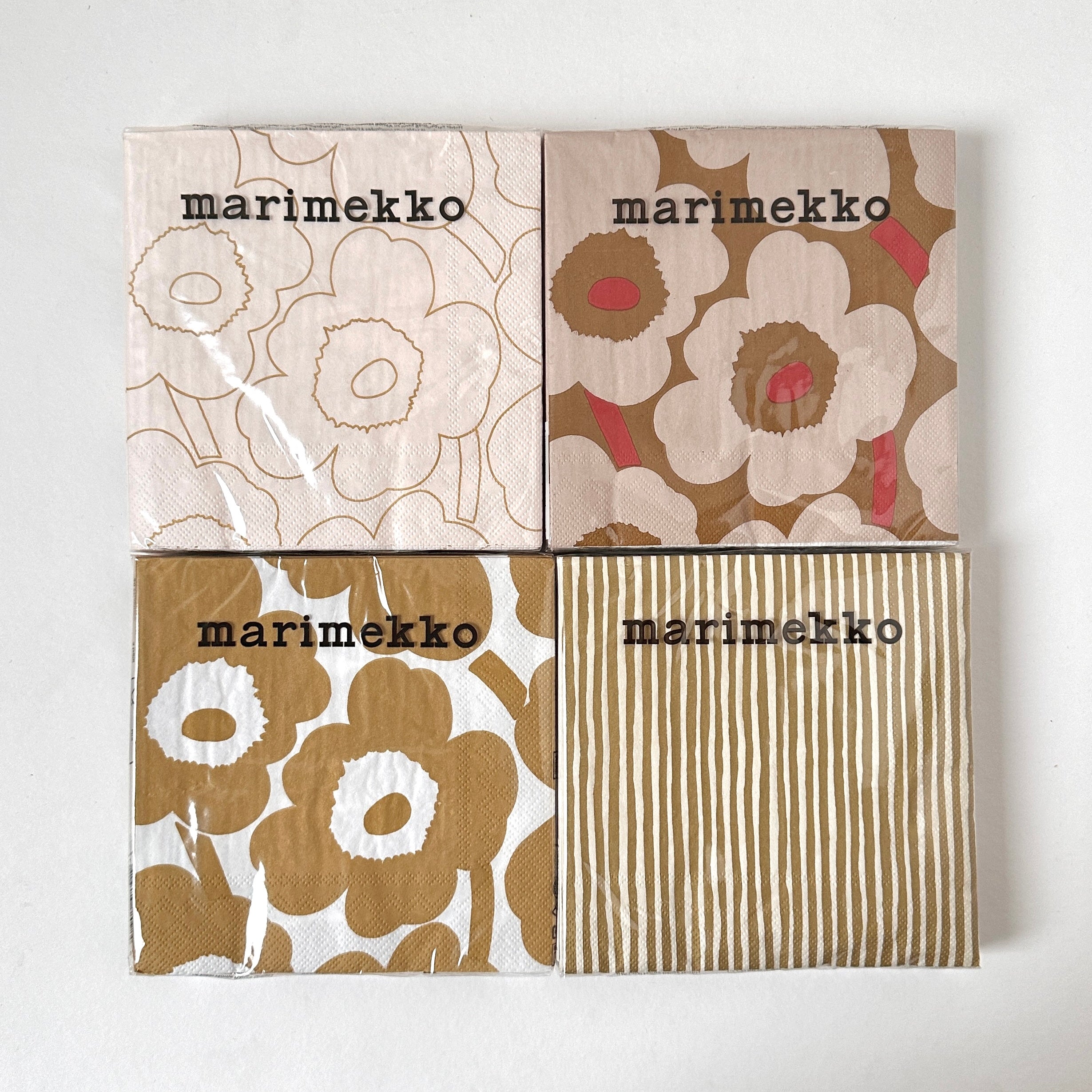 Marimekko Paper Napkin - Varvunraita - Gold