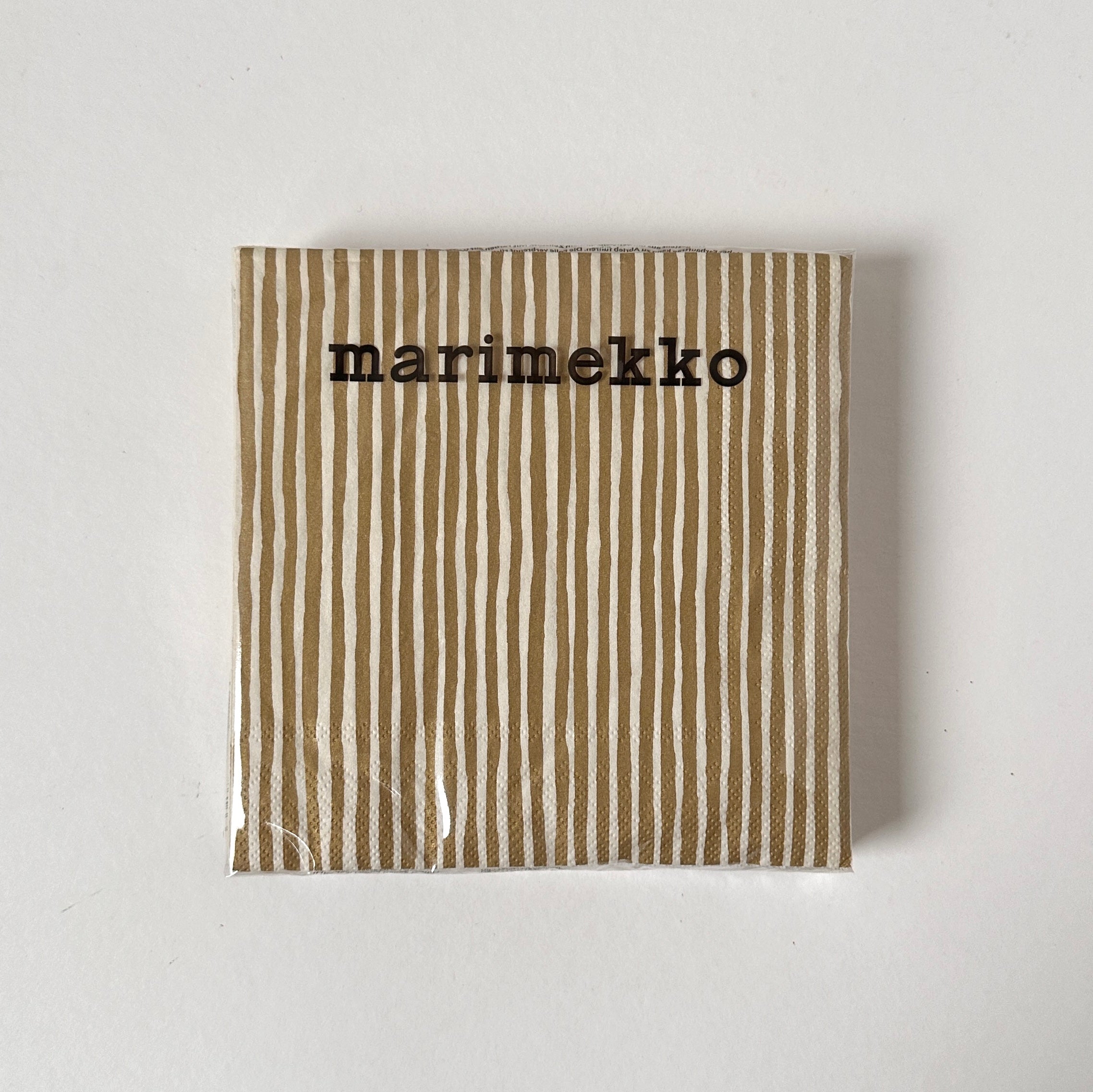 Marimekko Paper Napkin - Varvunraita - Gold