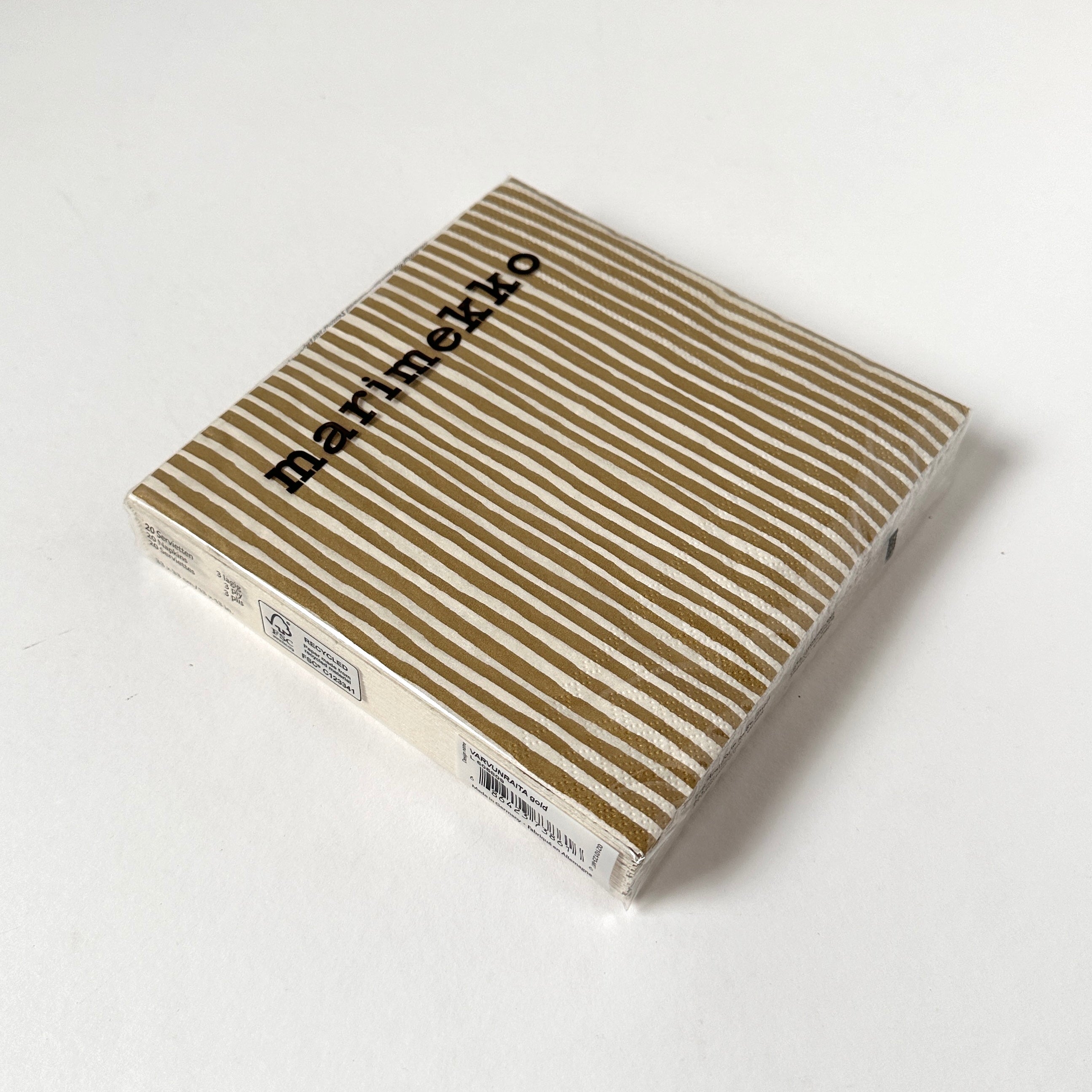 Marimekko Paper Napkin - Varvunraita - Gold