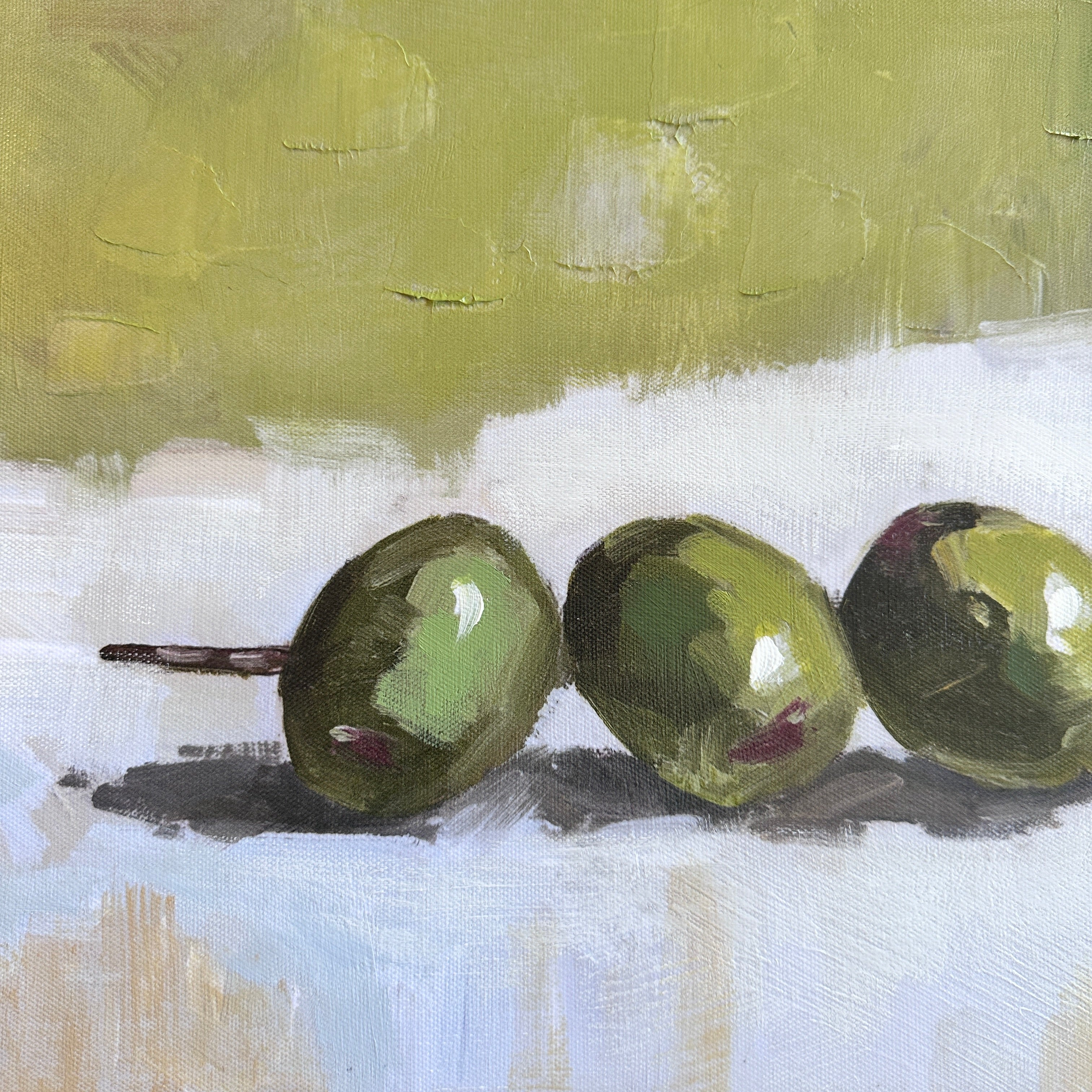 OLIVE Oil Painting 40x30cm Ash Colour Frame