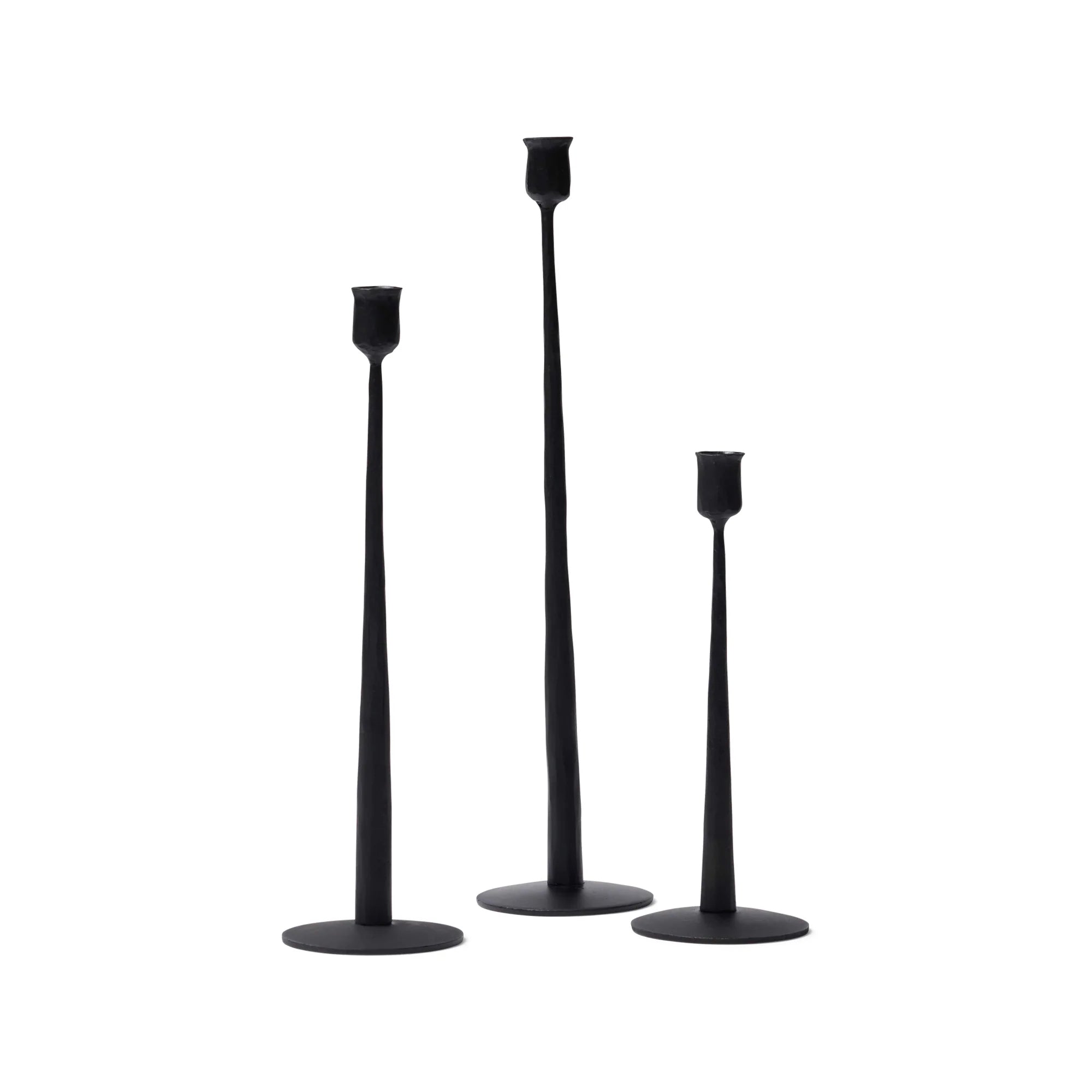 Nilsa Black Metal Candle Holder - Medium 40cm