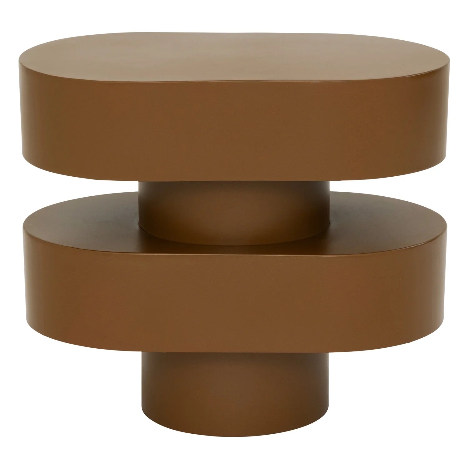 UNC Ovaali Metal Side Table - Golden Brown