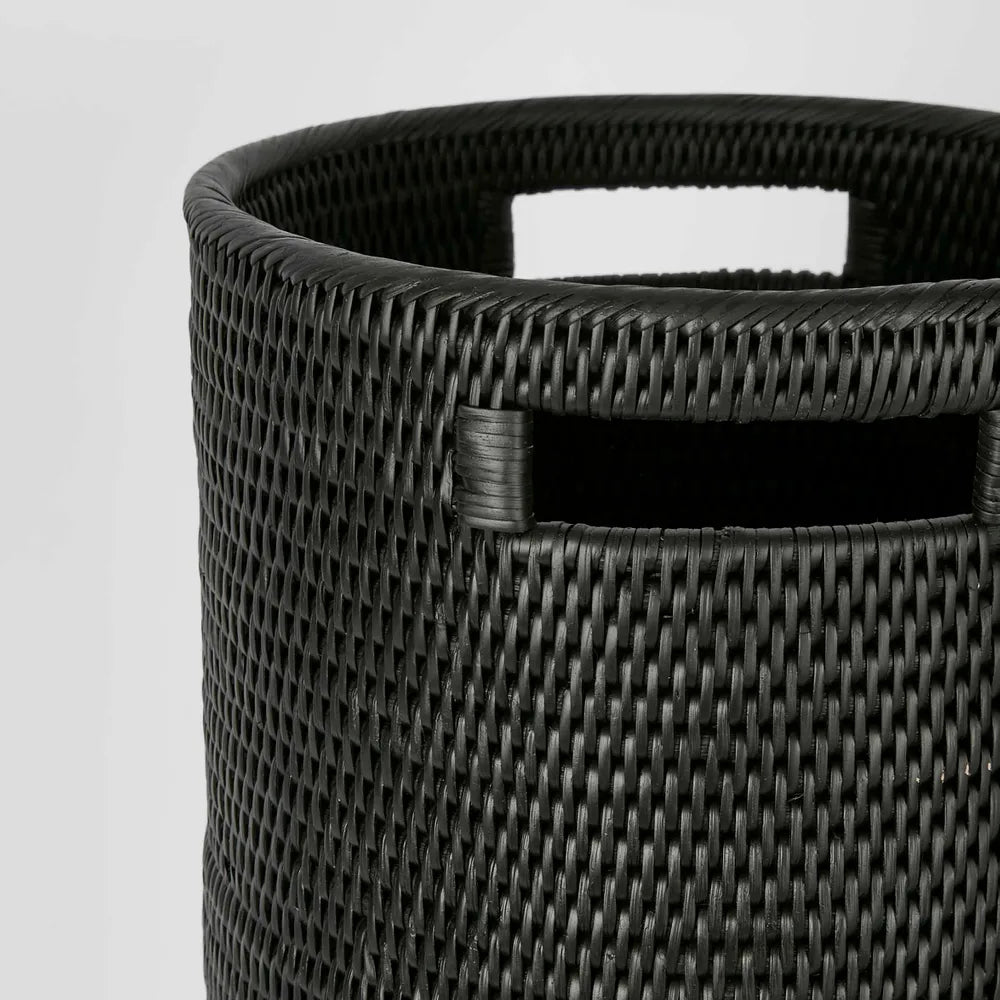 Paume Rattan Umbrella Stand - Black