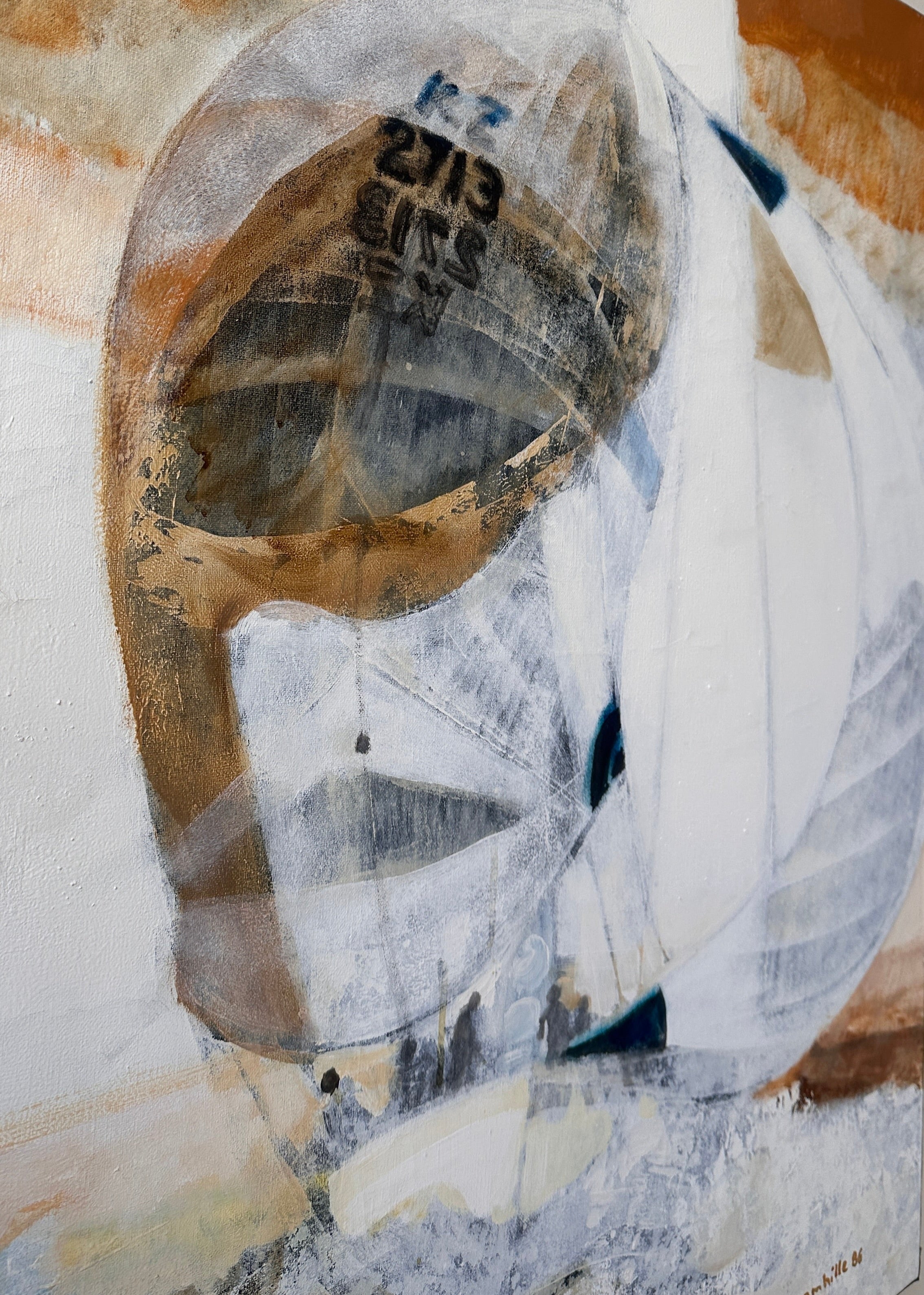 "Sous Spi" (Under Spinnaker)– Original Oil on Canvas by Paul Ambille (1986)
