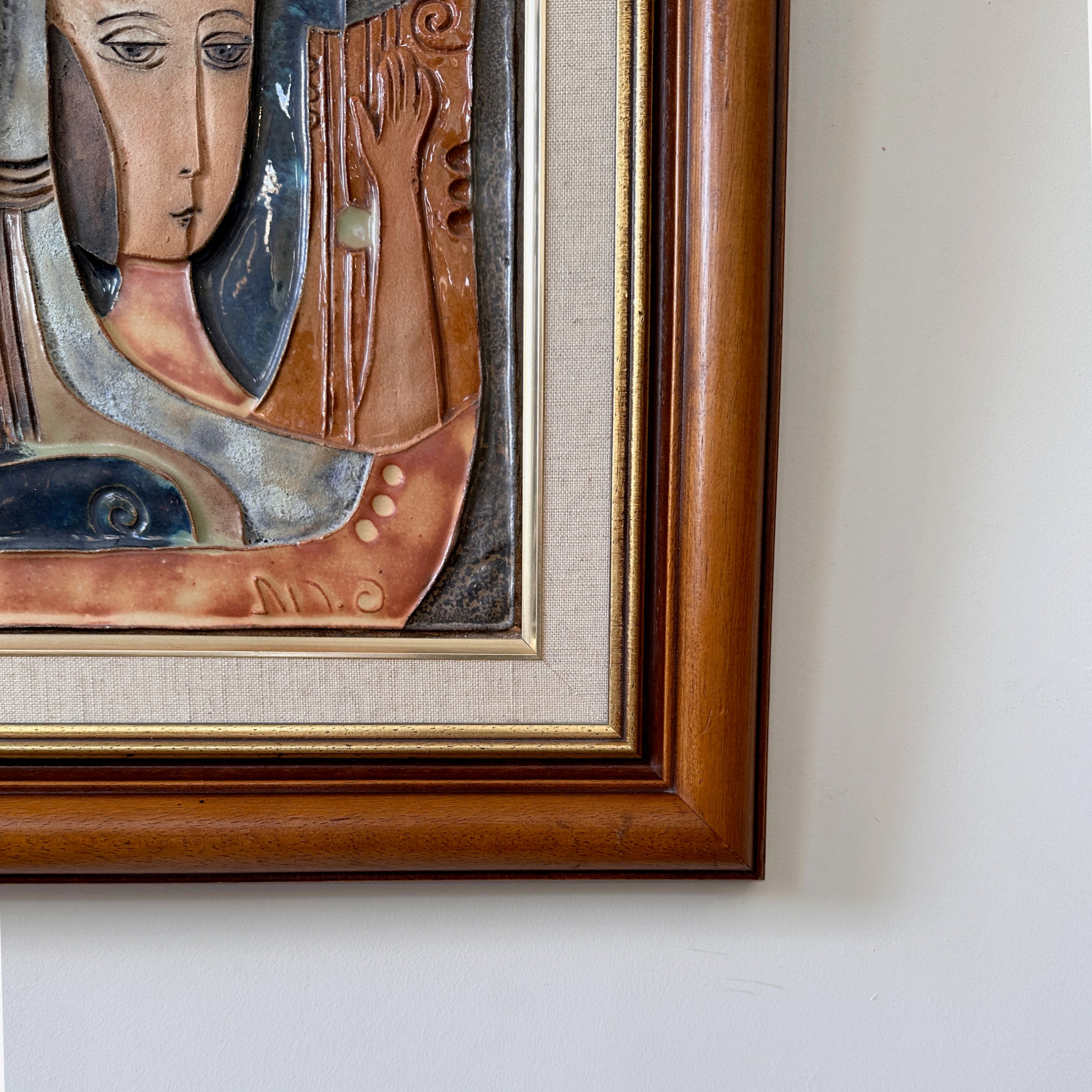 Ruth Faktorowicz – Ceramic Wall Plaque (Circa 1970) | Framed Modernist Relief
