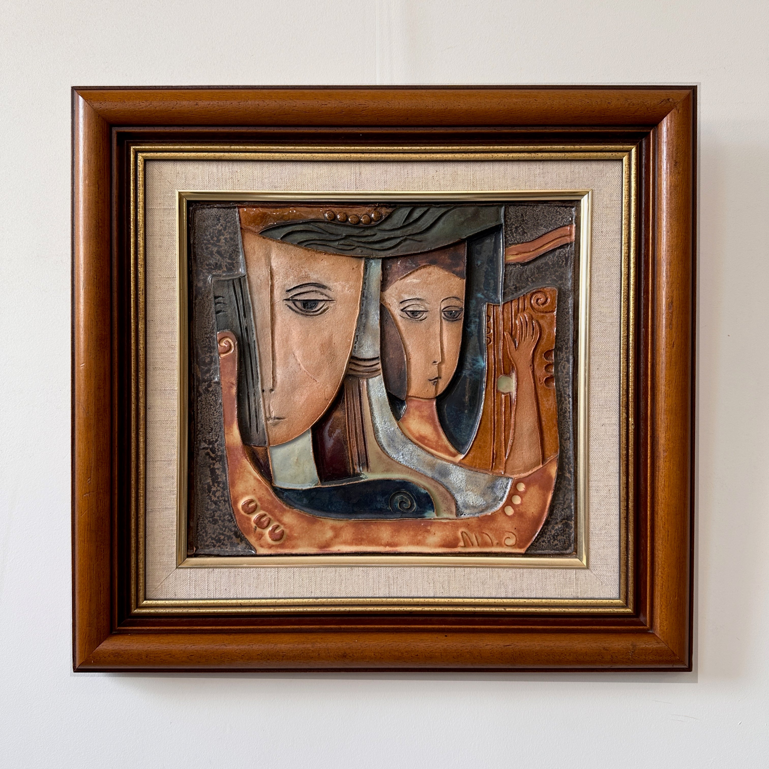 Ruth Faktorowicz – Ceramic Wall Plaque (Circa 1970) | Framed Modernist Relief
