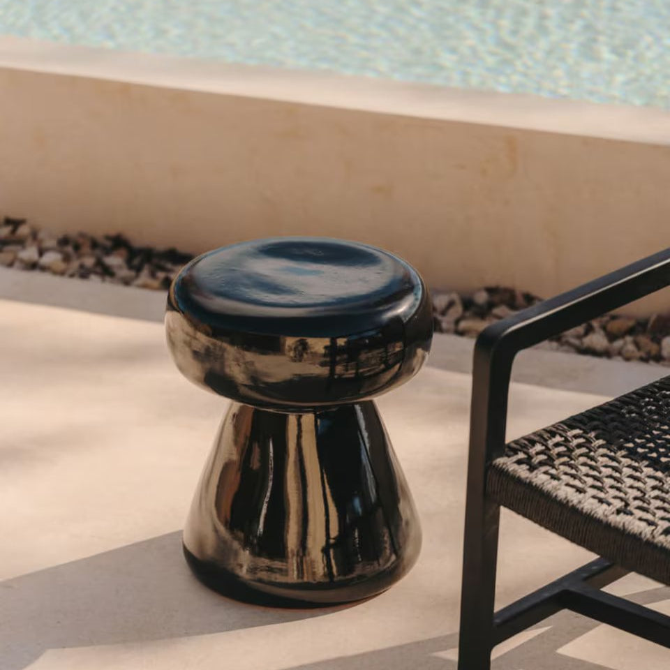 Svart Indoor & Outdoor Stool - Gloss Black