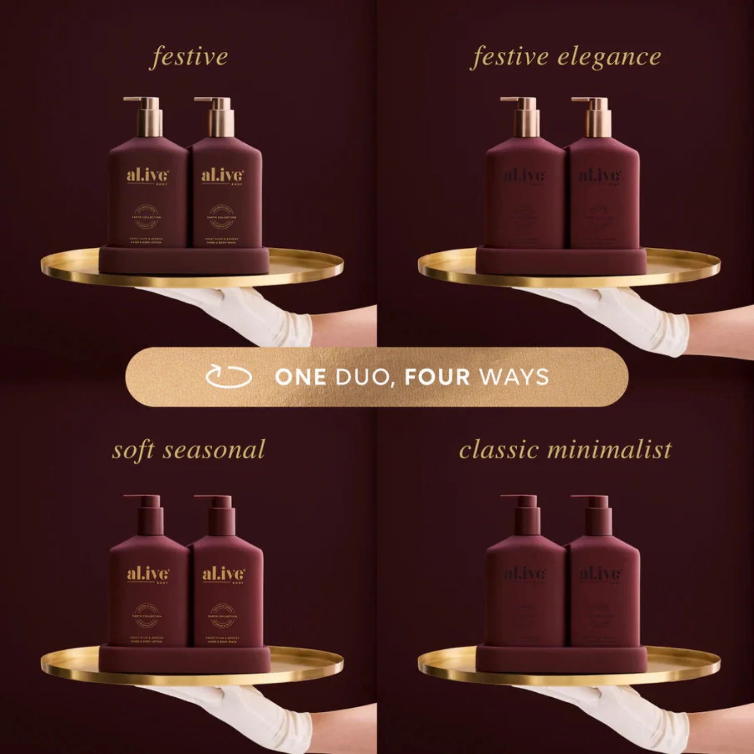 al.ive Wash & Lotion Duo +Tray - Sweet Plum & Berries