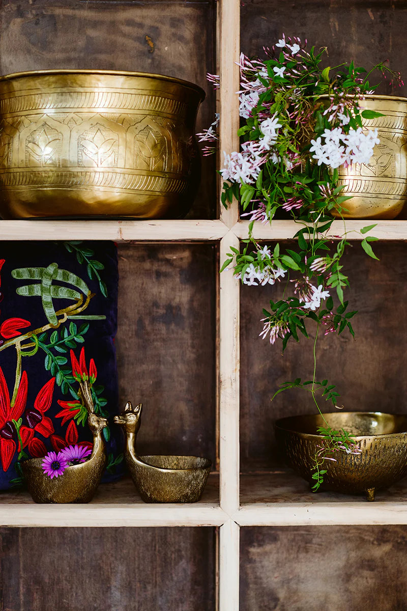 Timurid Planter Small - Antique Brass Finish