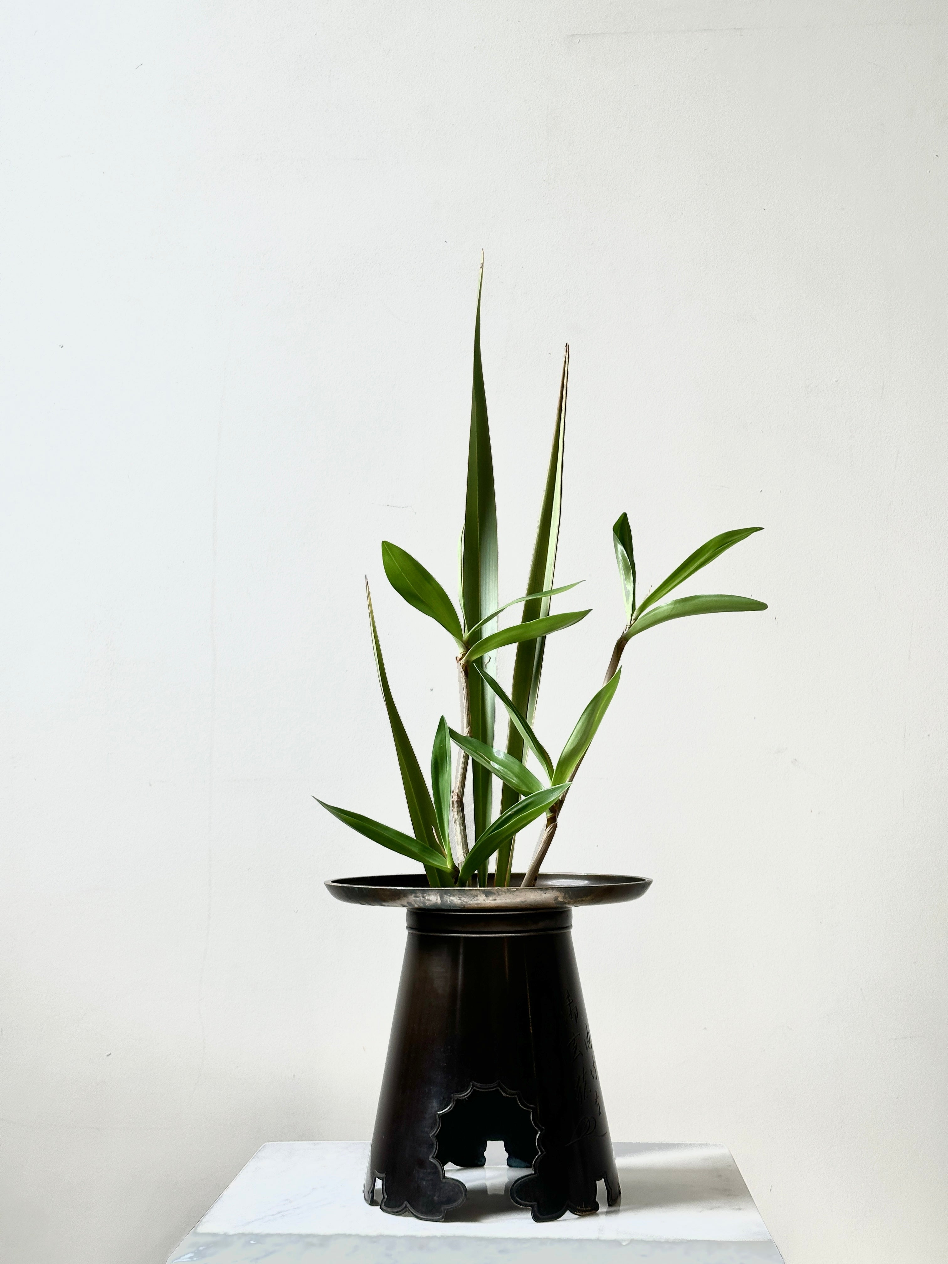 Vintage Japanese Bronze Ikebana Vase (Usubata)