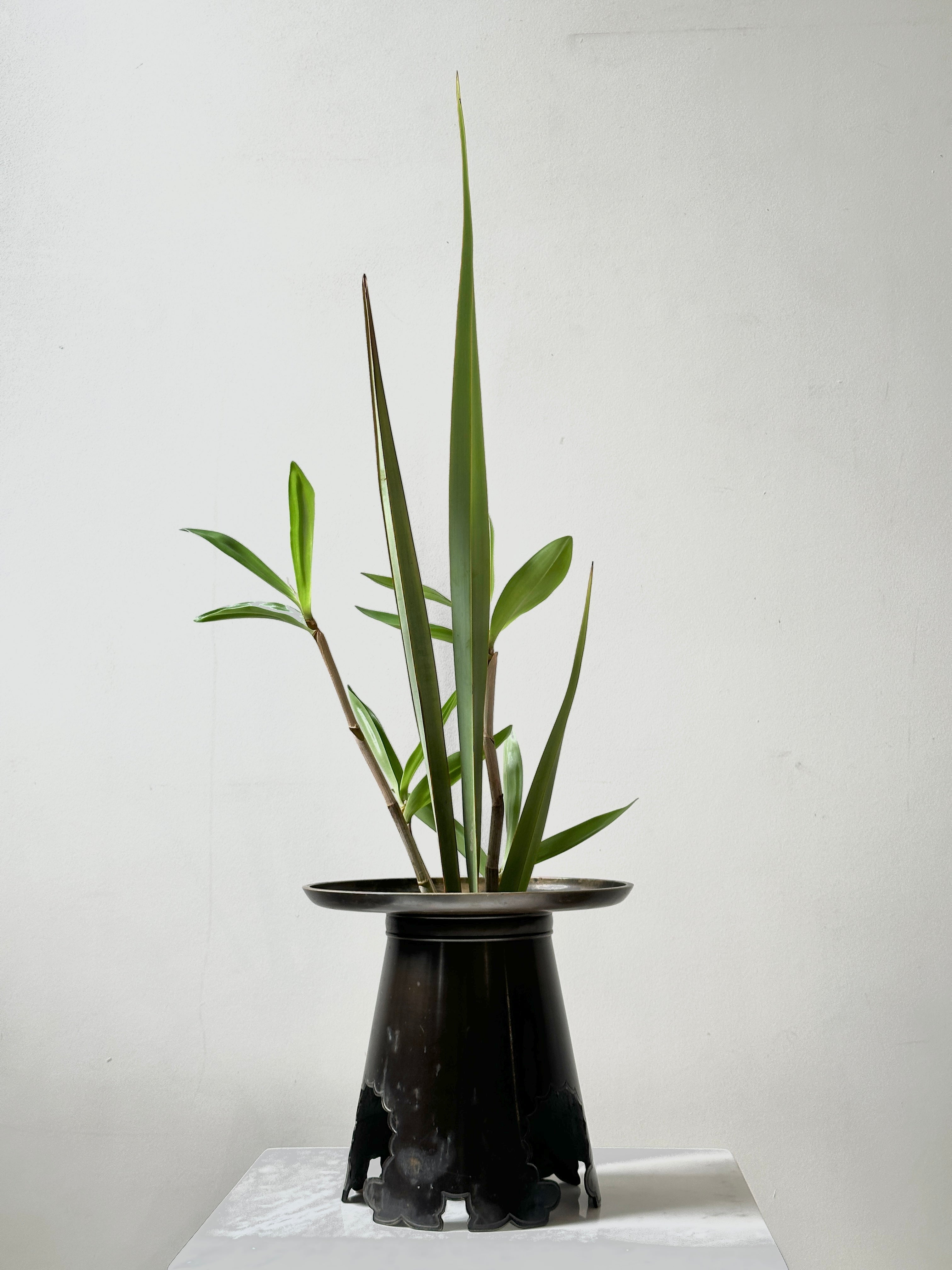 Vintage Japanese Bronze Ikebana Vase (Usubata)
