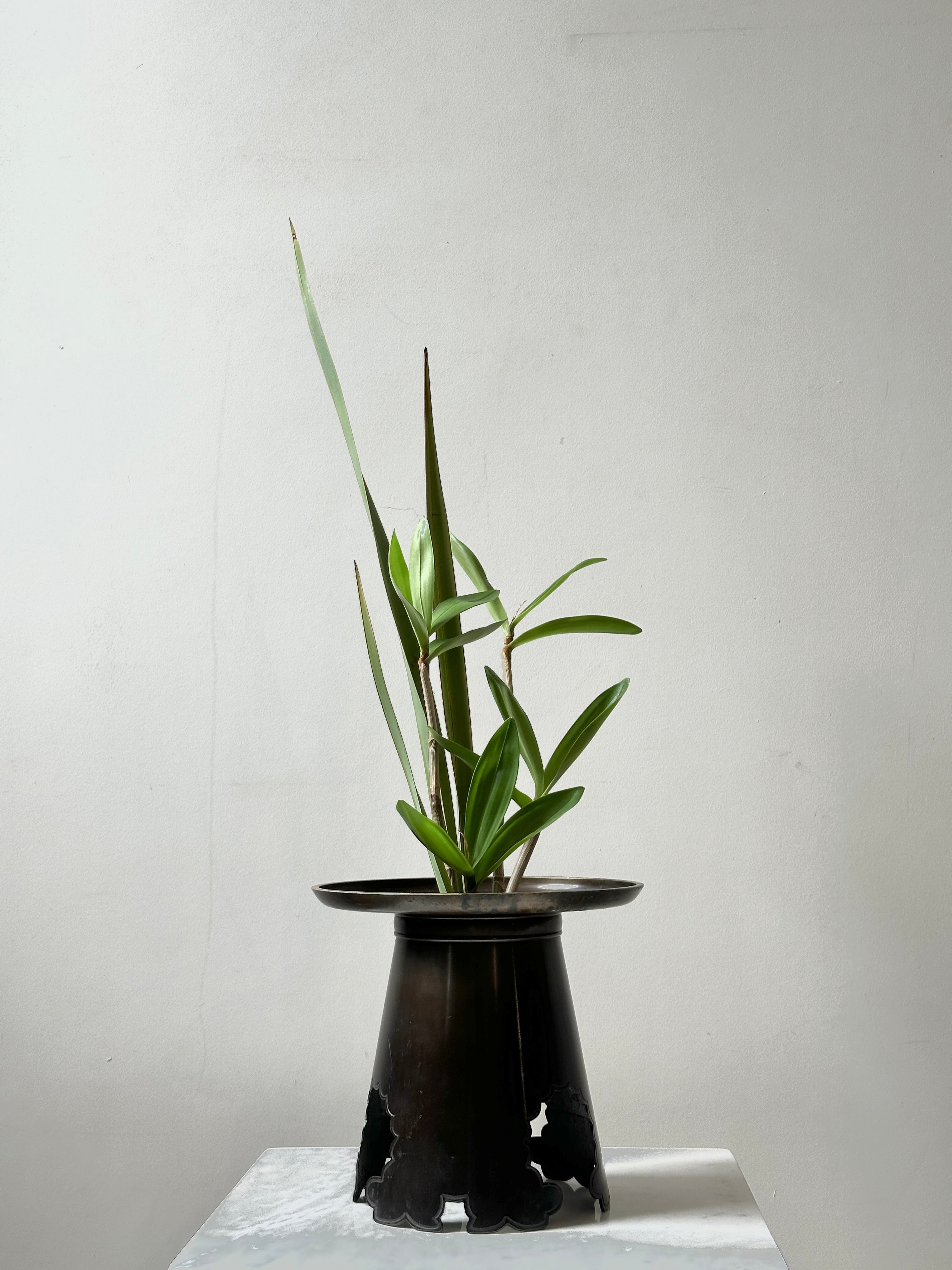 Vintage Japanese Bronze Ikebana Vase (Usubata)