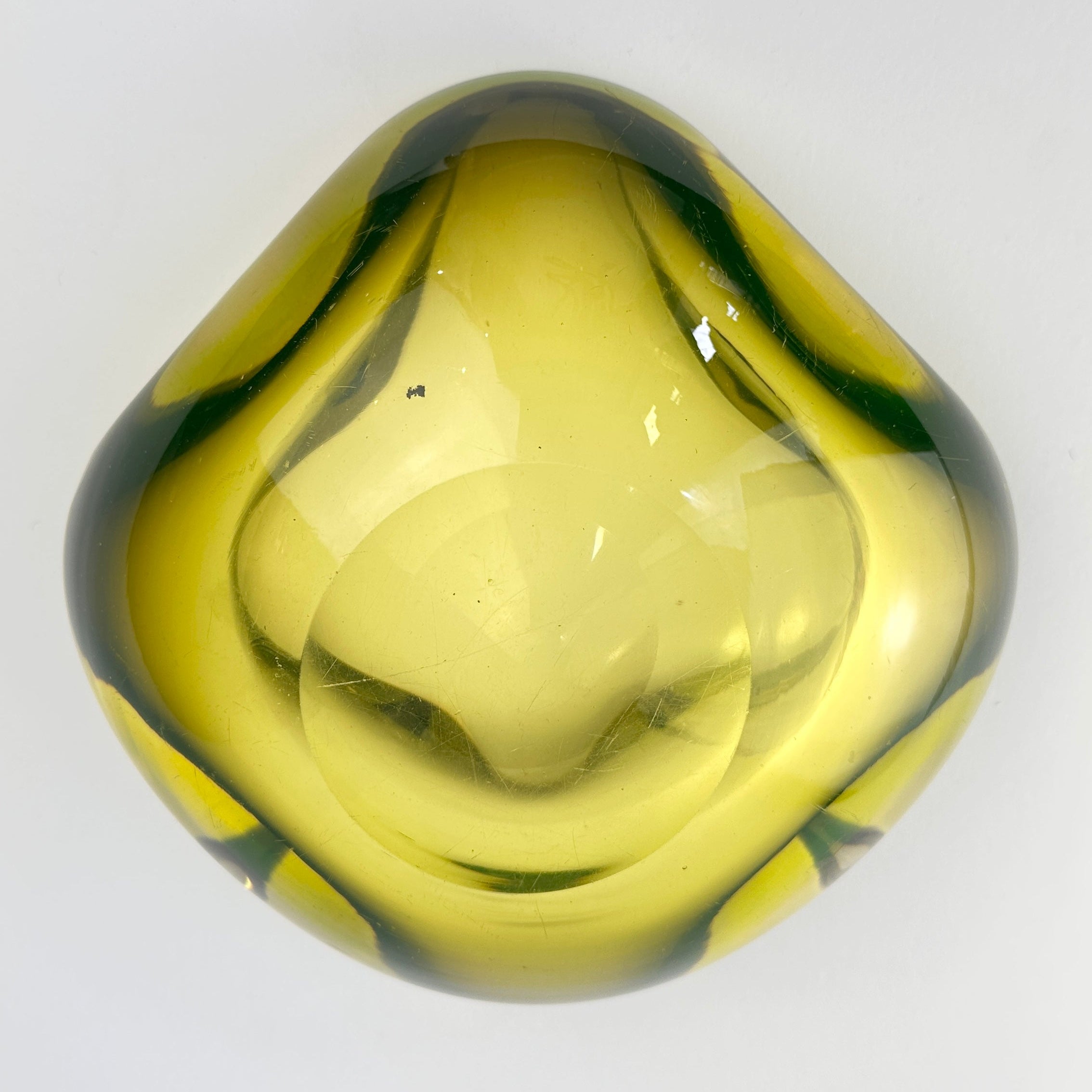 Vintage 1960s Murano Sommerso Uranium Glass Bowl