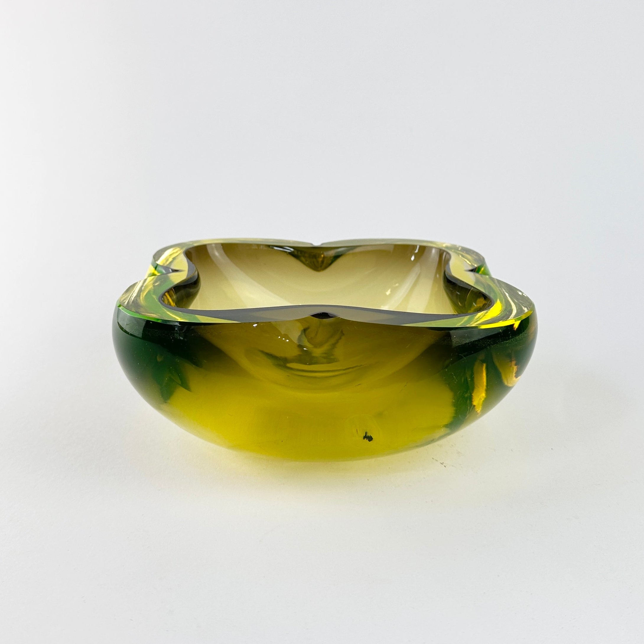 Vintage 1960s Murano Sommerso Uranium Glass Bowl