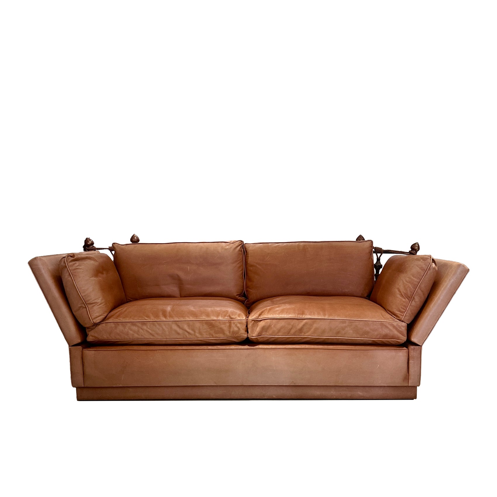 Vintage 3 Seater Knole Sofa - Tan L:eather