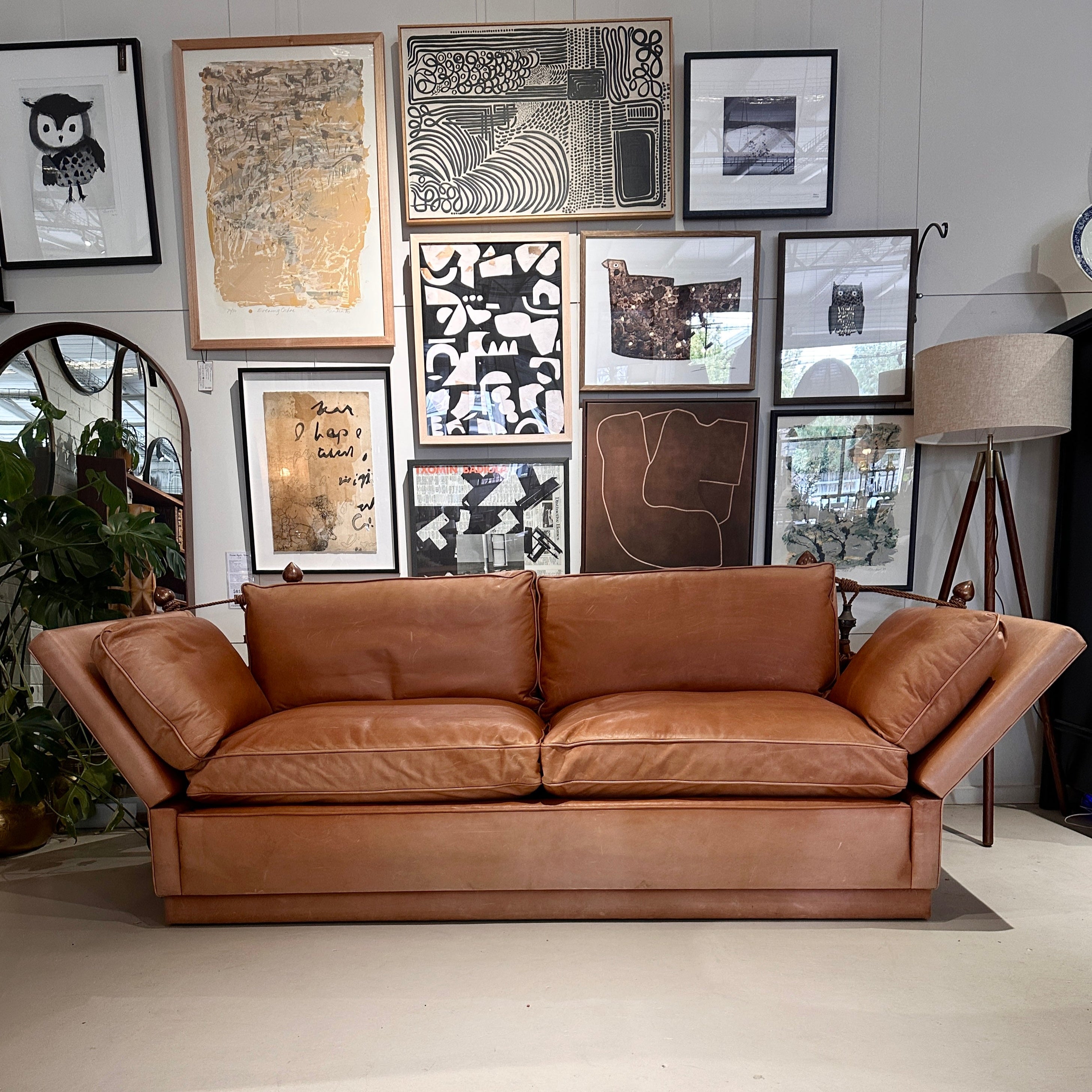 Vintage 3 Seater Knole Sofa - Tan L:eather