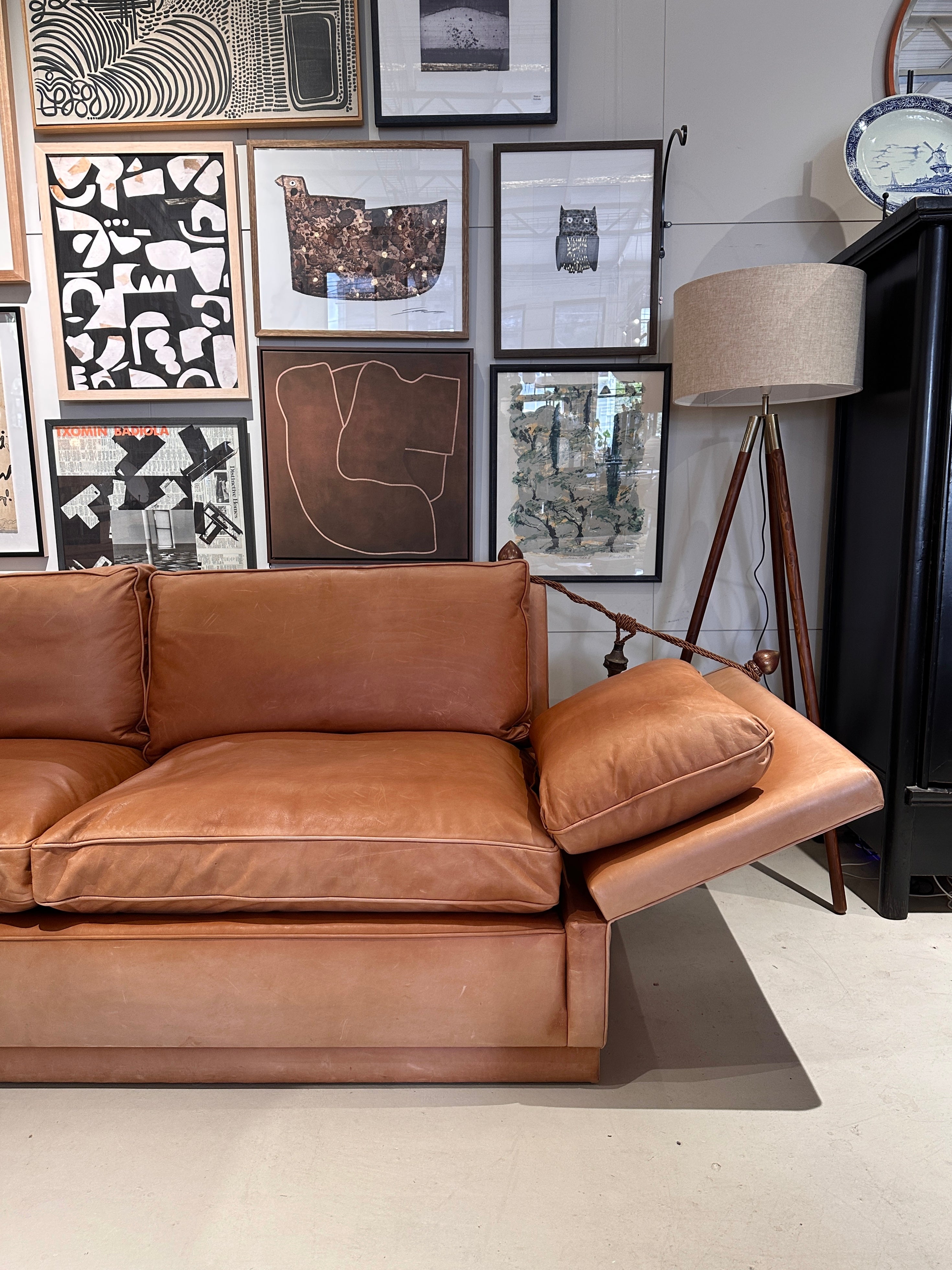 Vintage 3 Seater Knole Sofa - Tan L:eather
