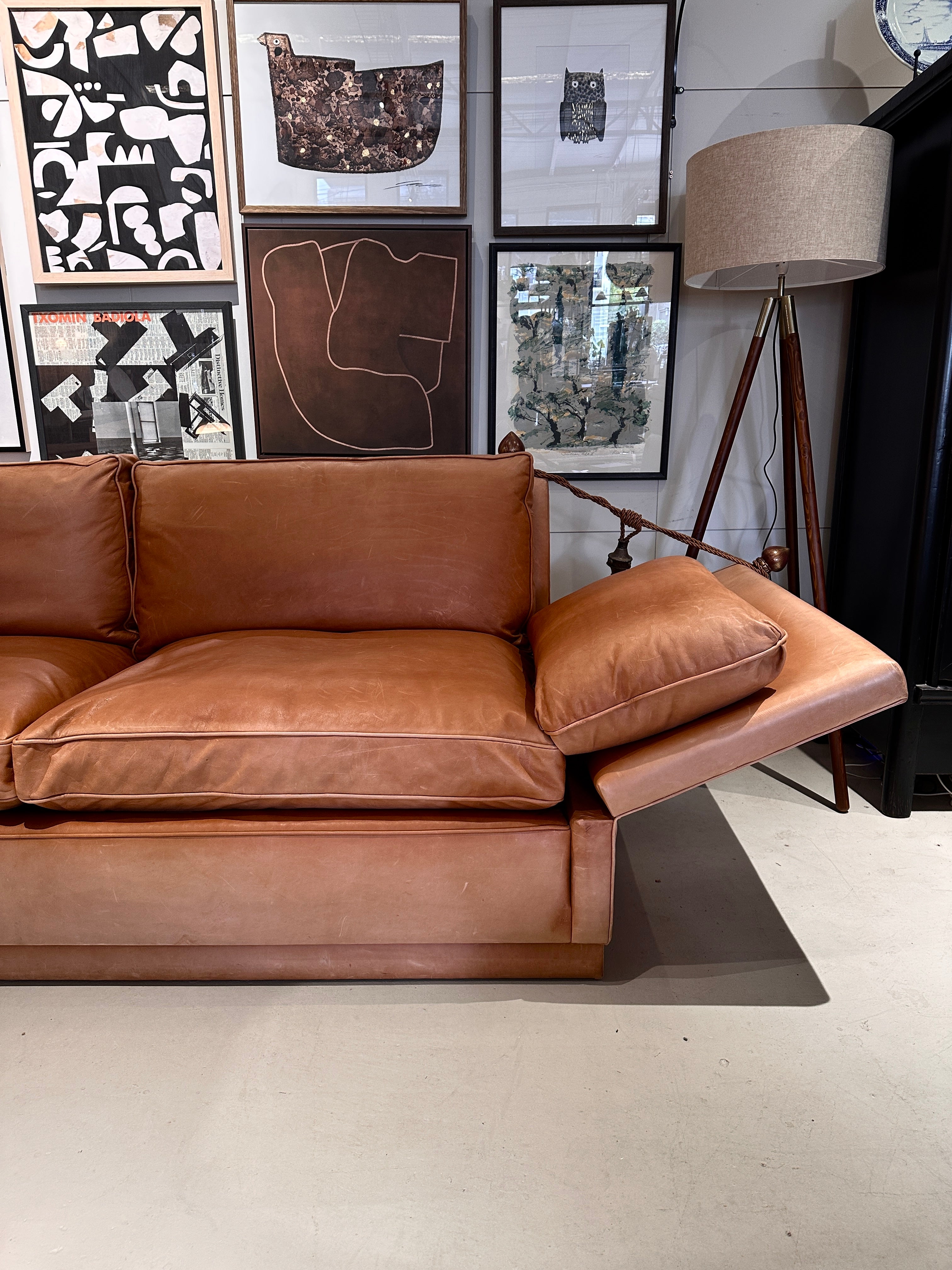 Vintage 3 Seater Knole Sofa - Tan L:eather