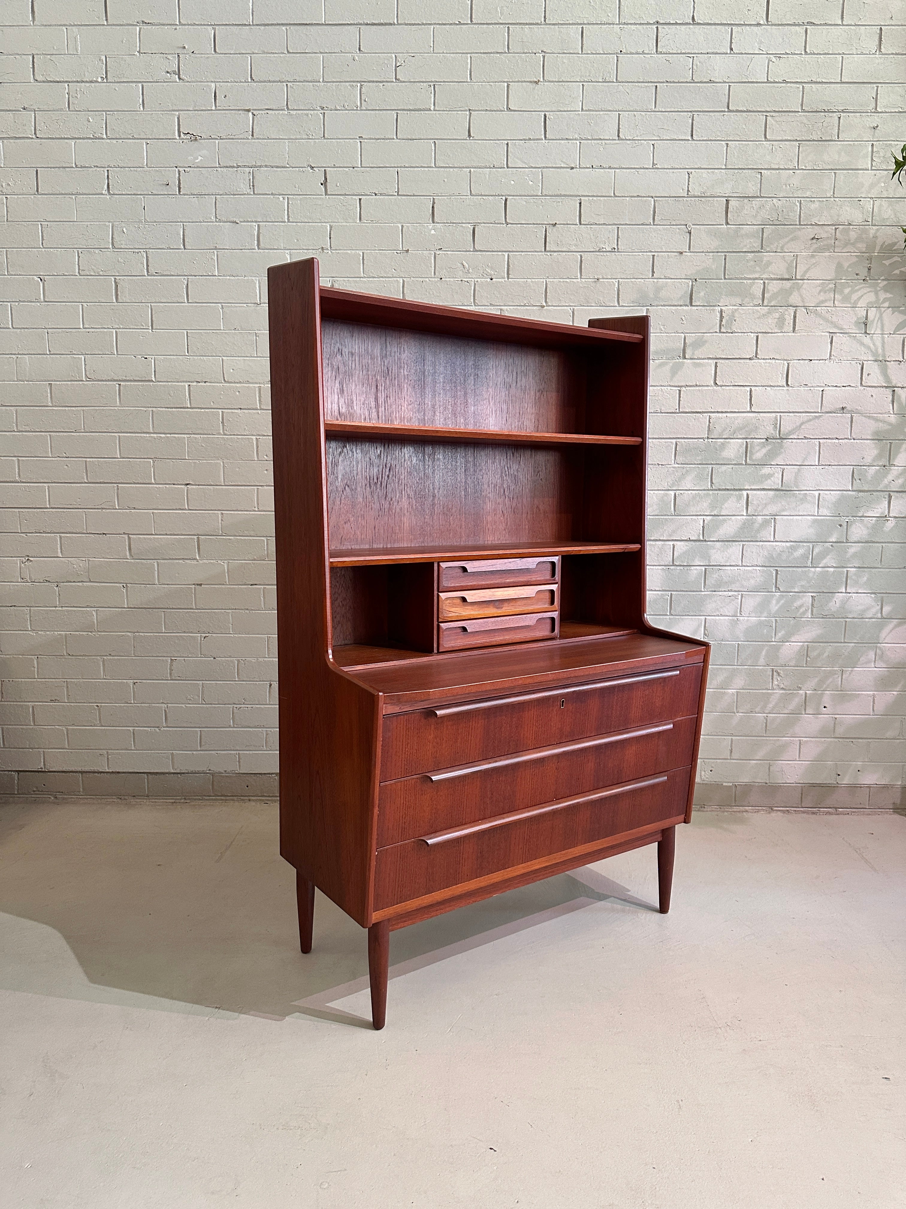 Vintage 1960s BRDR Teak Secretaire Desk
