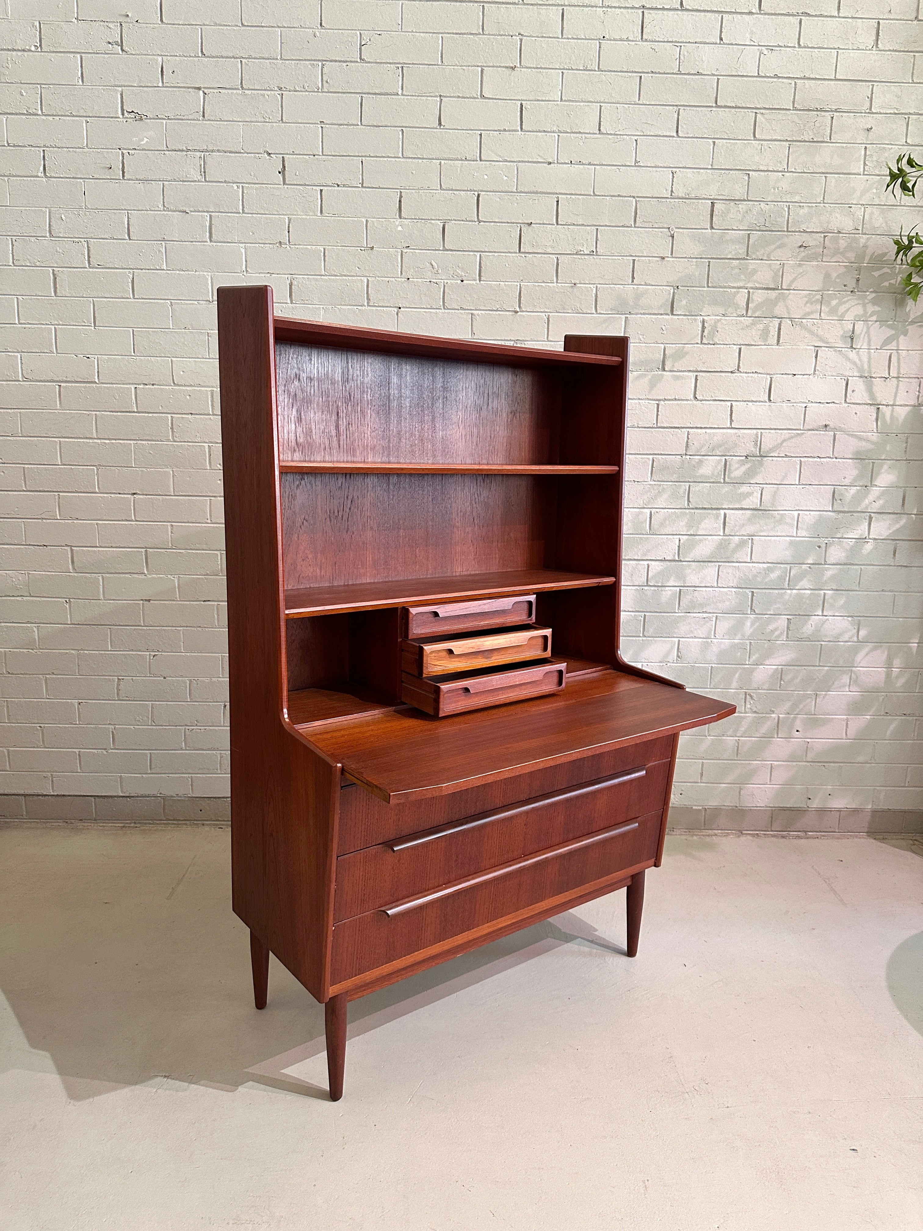 Vintage 1960s BRDR Teak Secretaire Desk