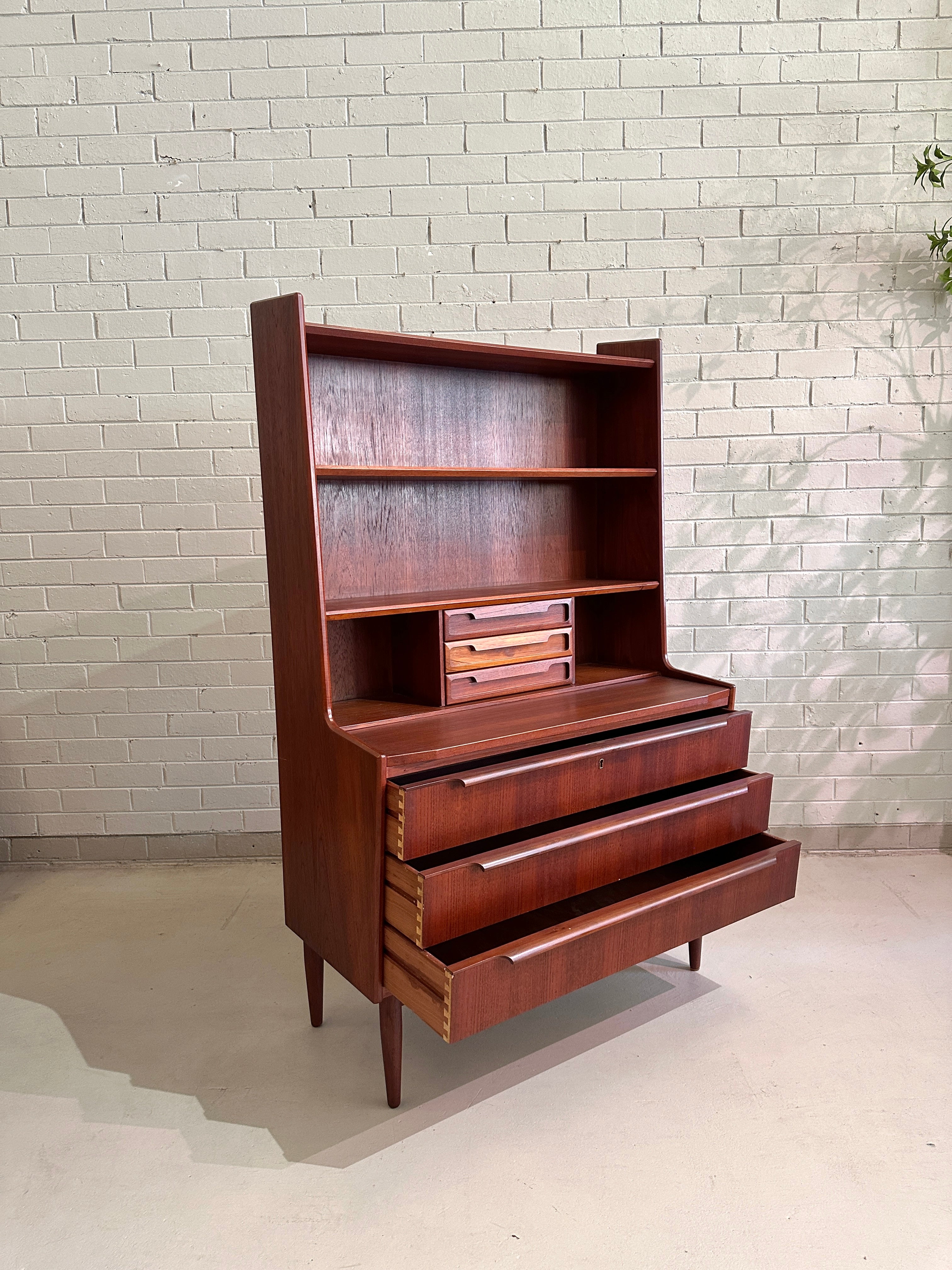 Vintage 1960s BRDR Teak Secretaire Desk